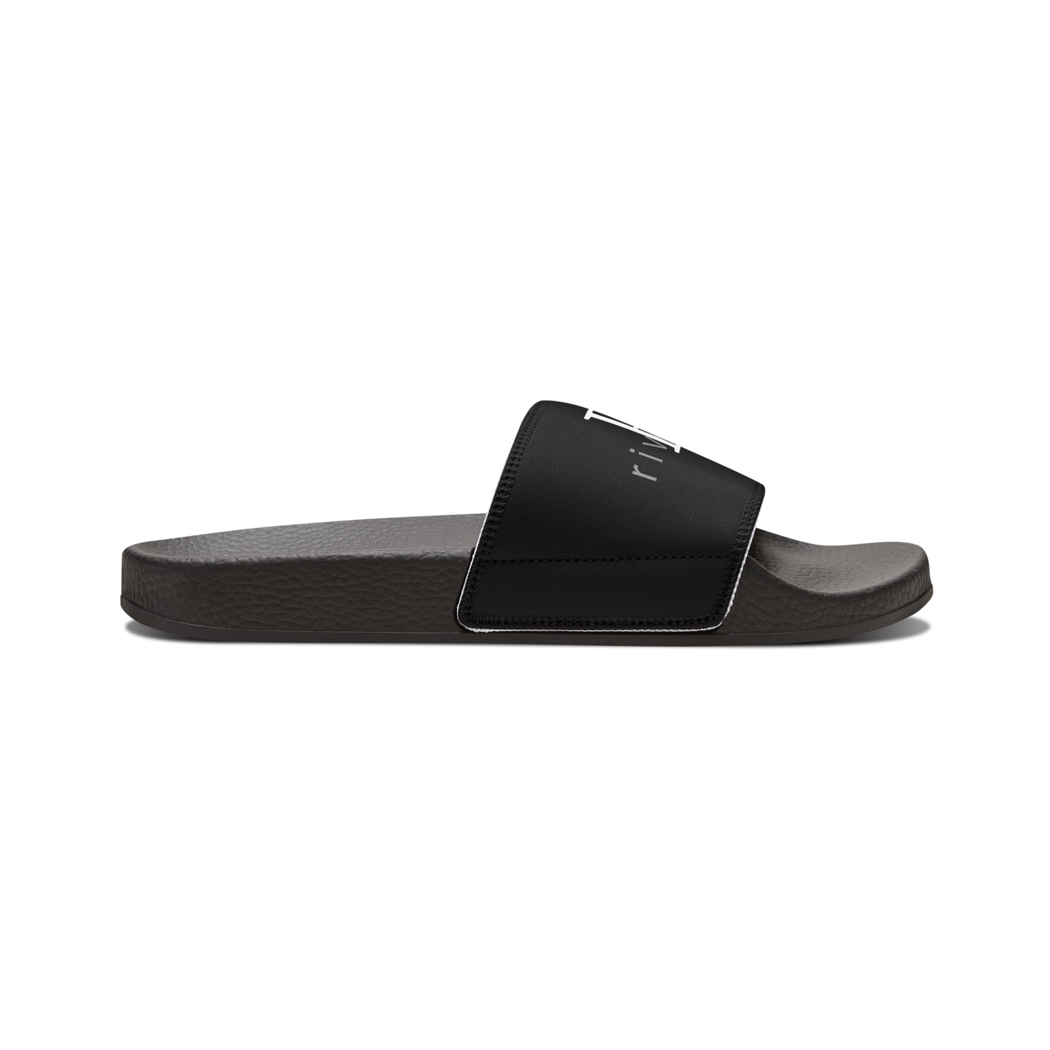 81 - Men's Black Slide Sandals — Customizable Removable-Strap Slides with Logo