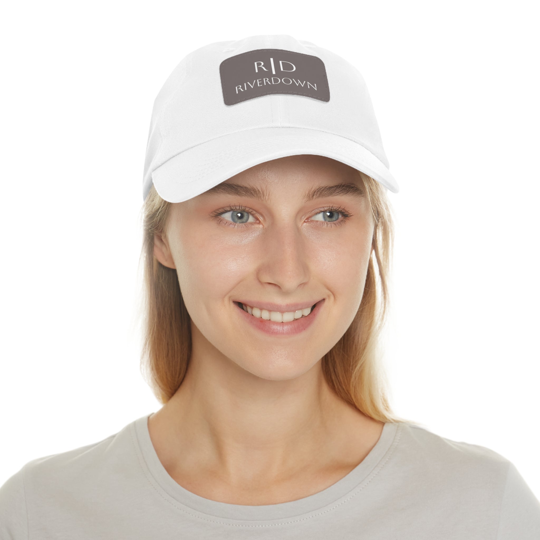 92 - Dad Hat with Leather Patch Multi Color (Rectangle)