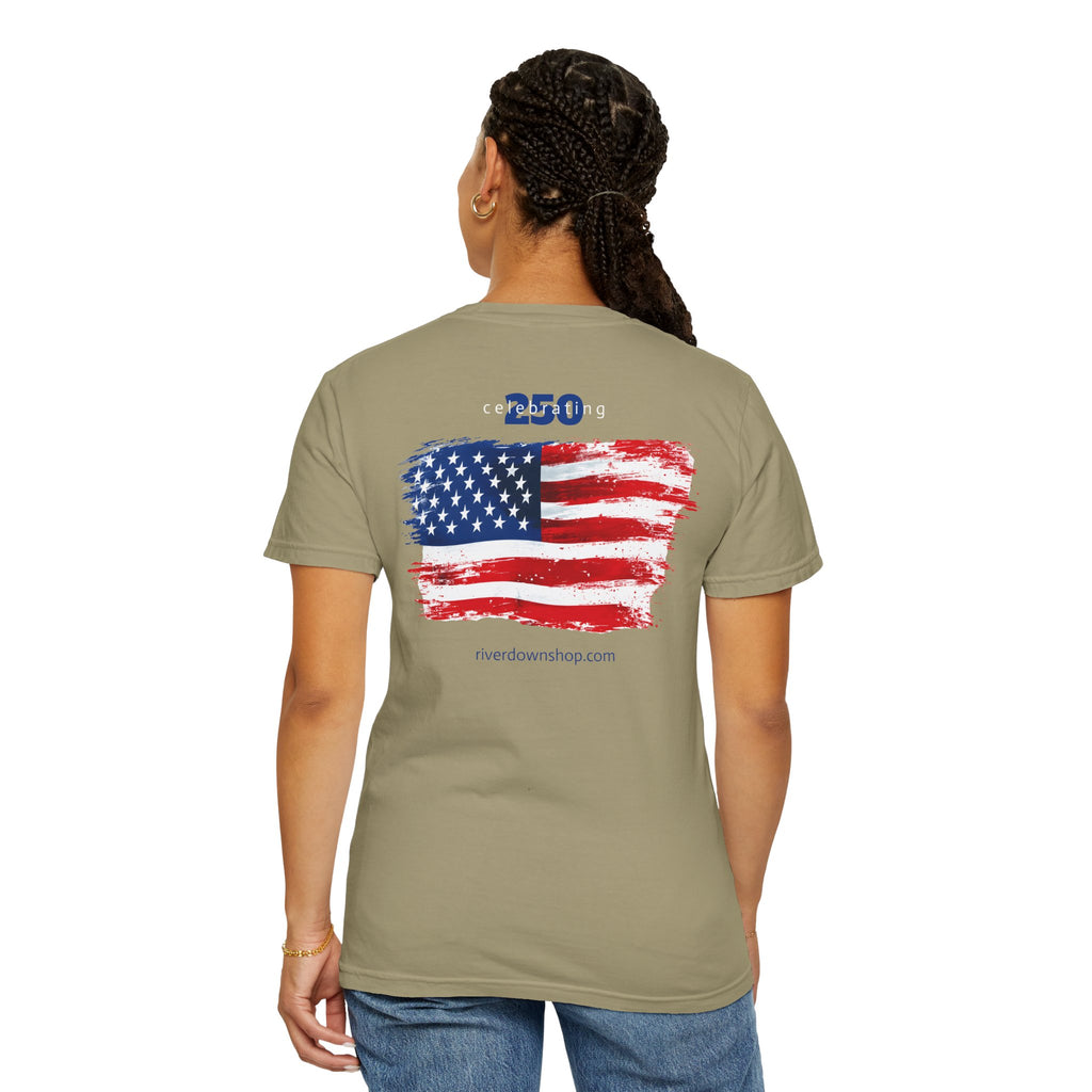 10 - Tee Multi Colors Bradenton USA Flag -  Minimalist Initials T-Shirt