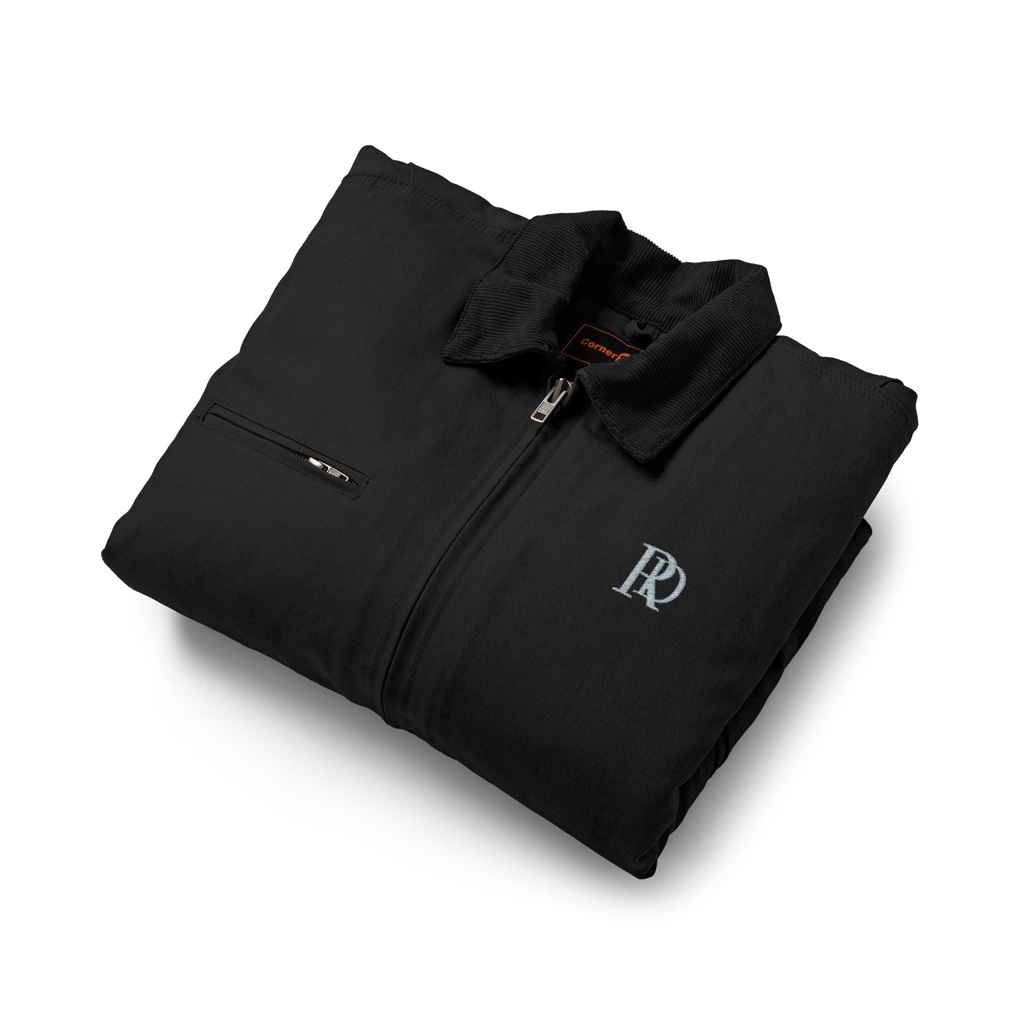52 - Jacket Embroidered Work Jacket — Classic Duck Cloth Zip-Up with RD Monogram