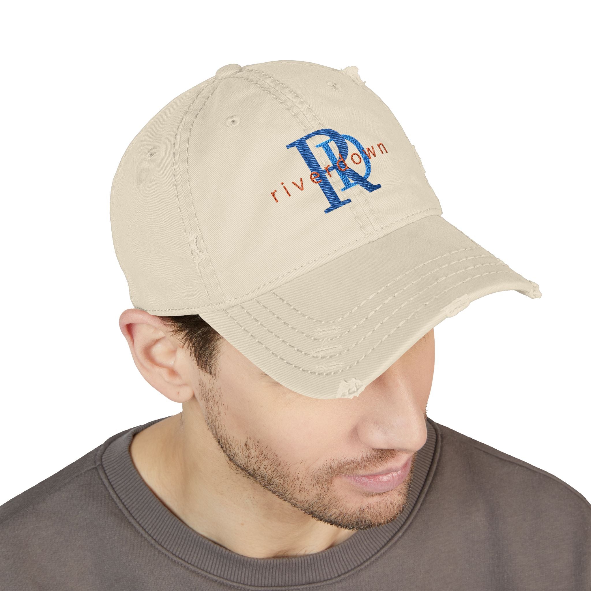 920 - Hat Multi Colors RD Distressed Embroidered 'Riverdown' Dad Hat – Vintage Washed Baseball Cap