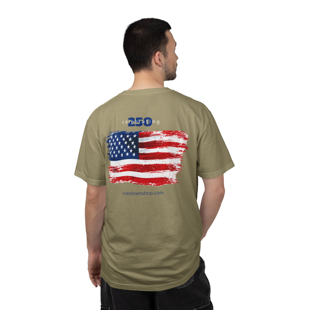 10 - Tee Multi Colors Bradenton USA Flag -  Minimalist Initials T-Shirt