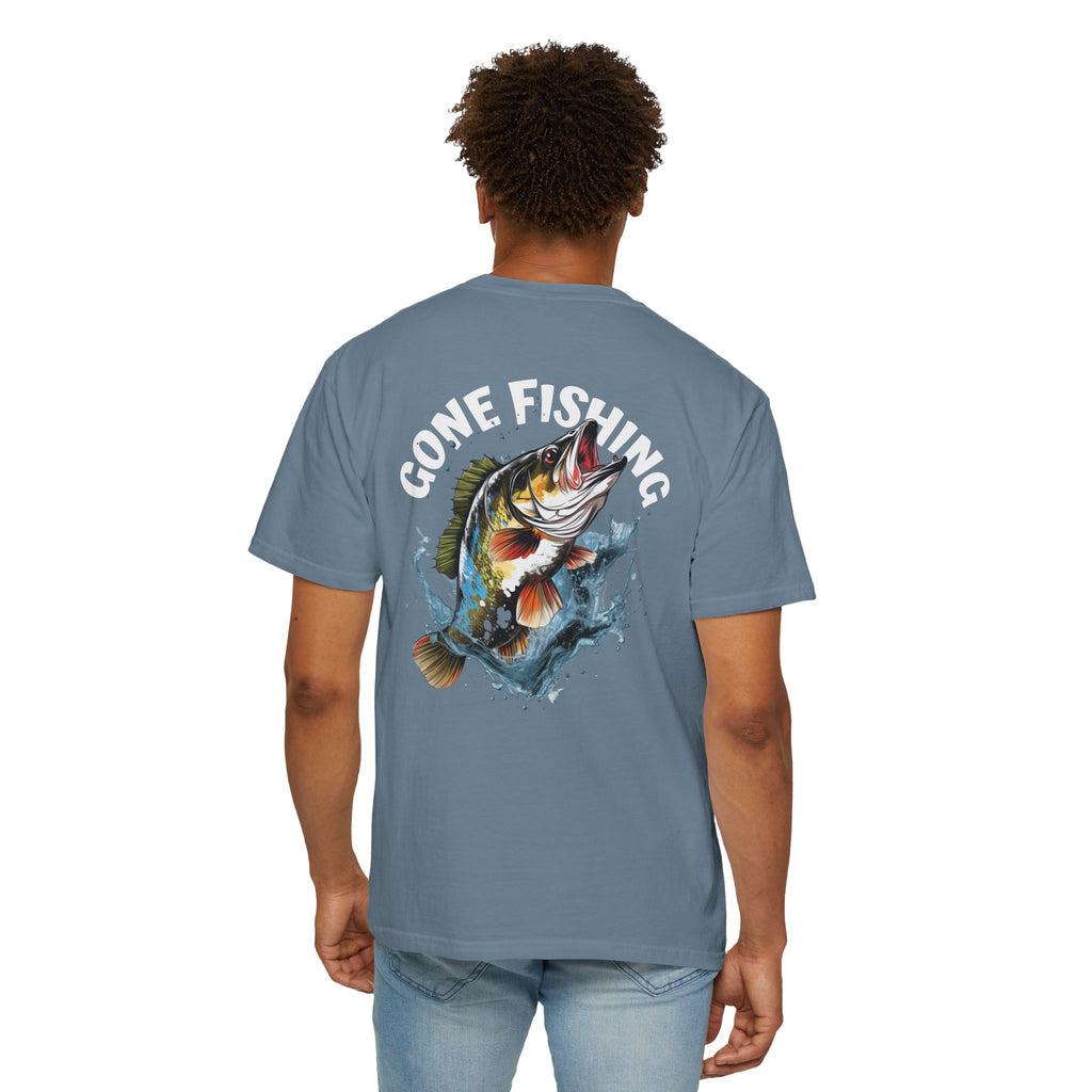 10 - Tee Multi Colors Gone Fishing -  Minimalist Initials T-Shirt