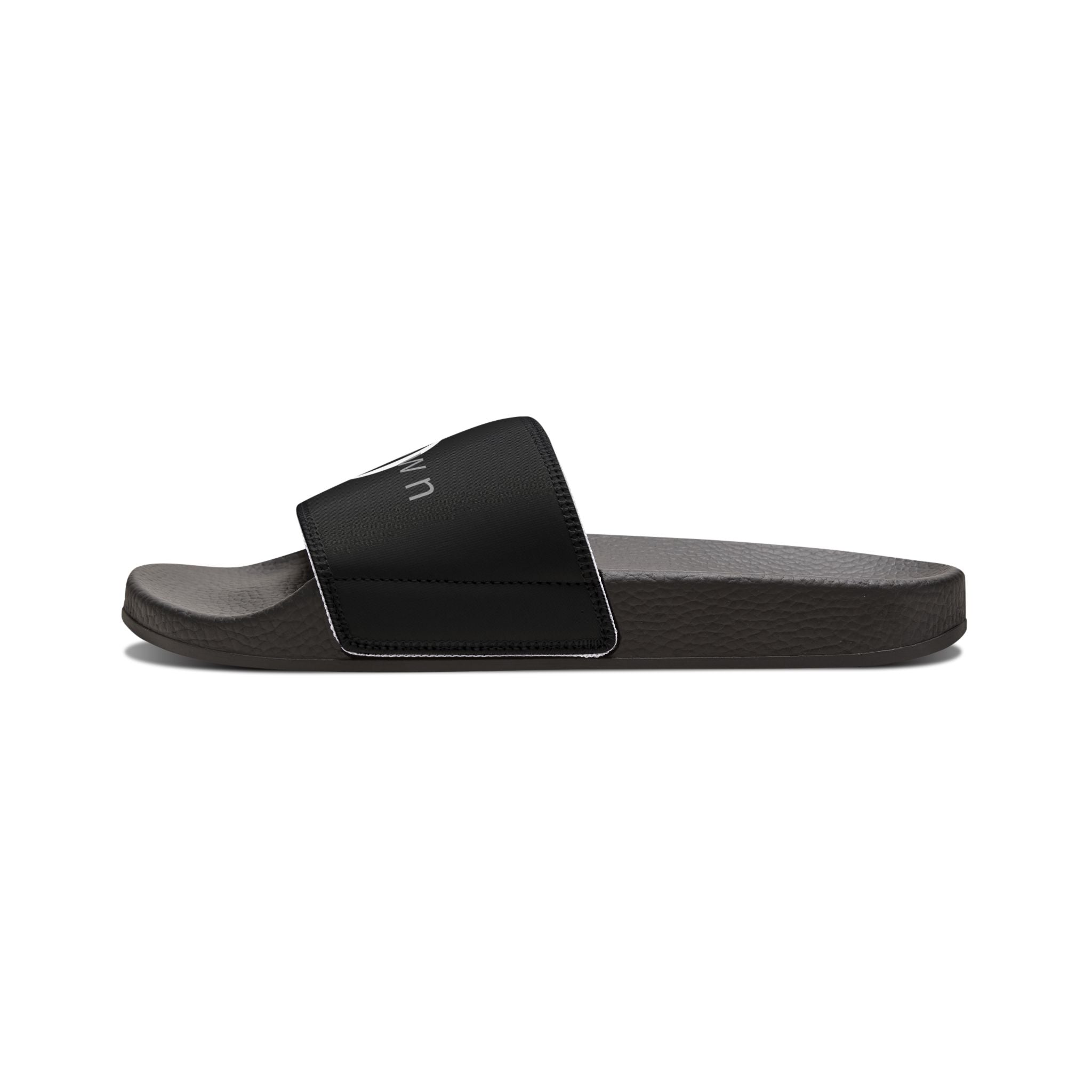 81 - Men's Black Slide Sandals — Customizable Removable-Strap Slides with Logo