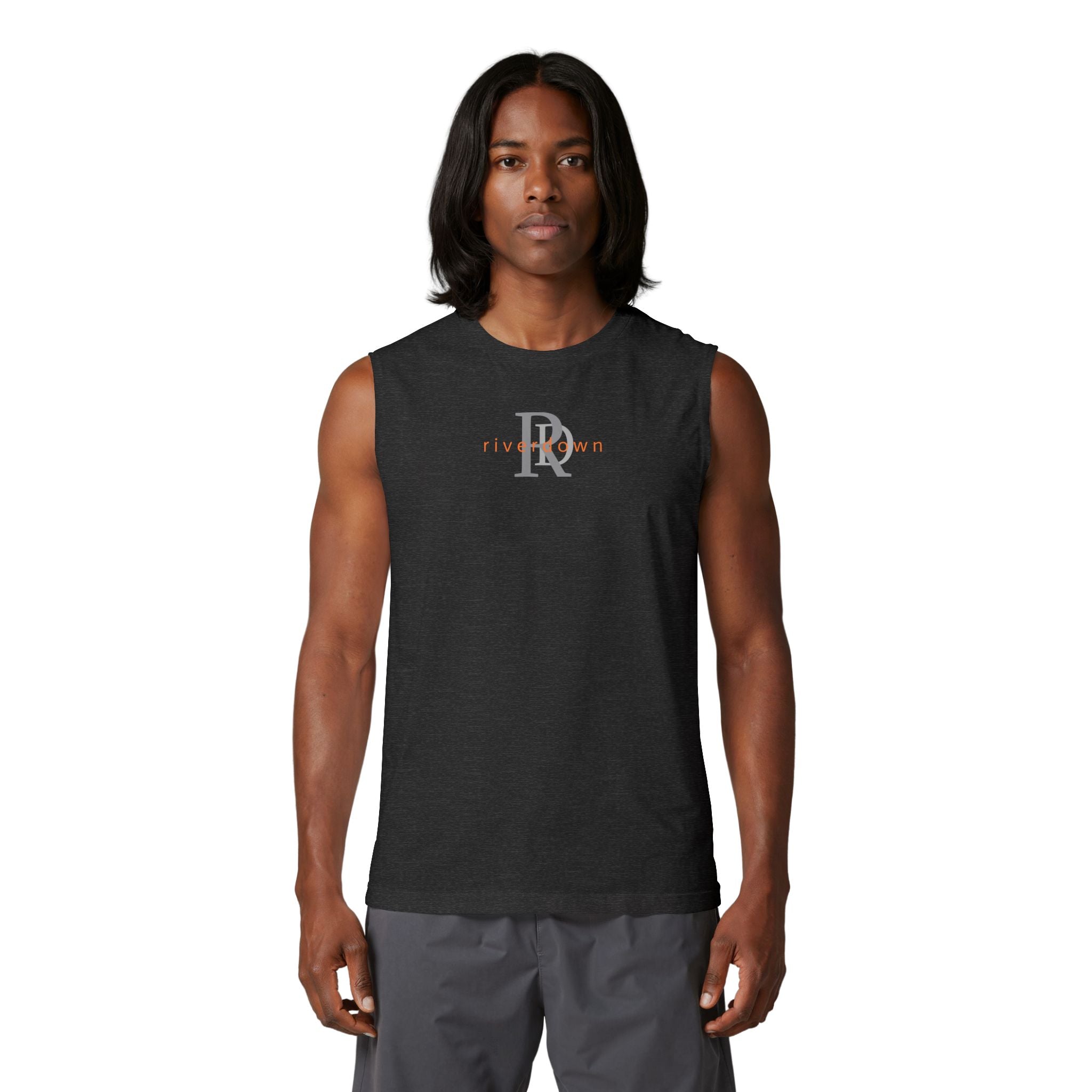 14 - Tank Top Multi Colors Minimalist RD Muscle Tank — Slim Fit Black Sleeveless Tee