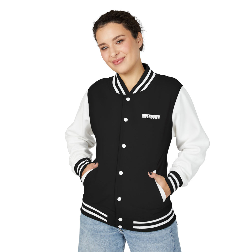 52 - Jacket Letterman - Classic Black & White Varsity Style with 'R|D' Chest Logo
