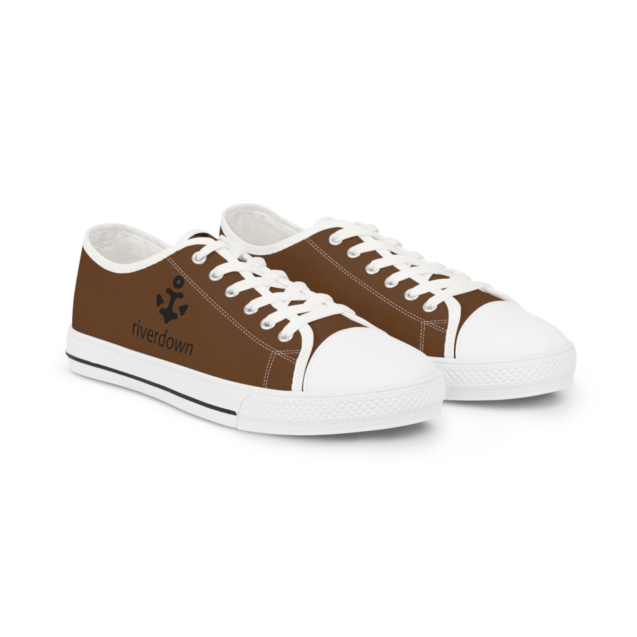 81 - Men's Sailing Anchor - Low Top Sneakers —Canvas Shoes with Rivertown Anchor