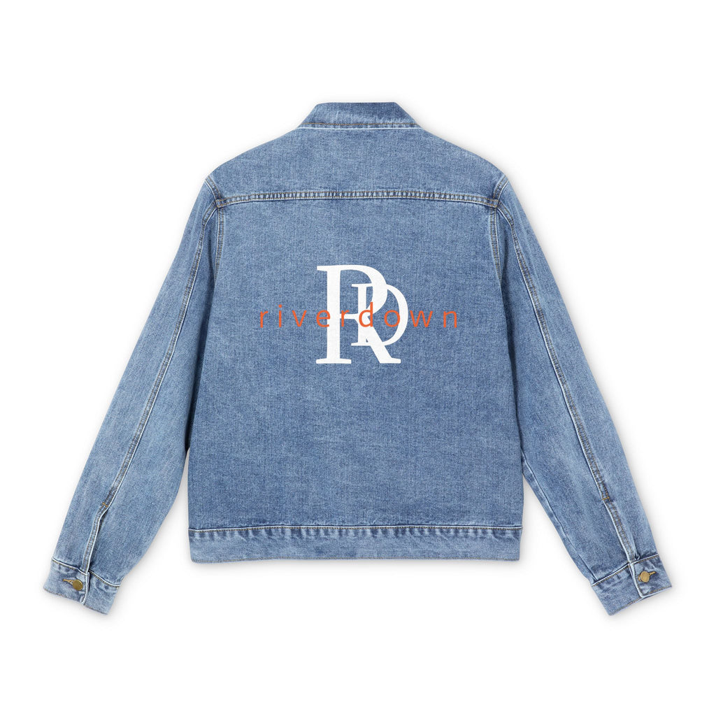 52 - Jacket Denim — Minimal Monogram RD Back Logo, Men's Casual Jean Jacket