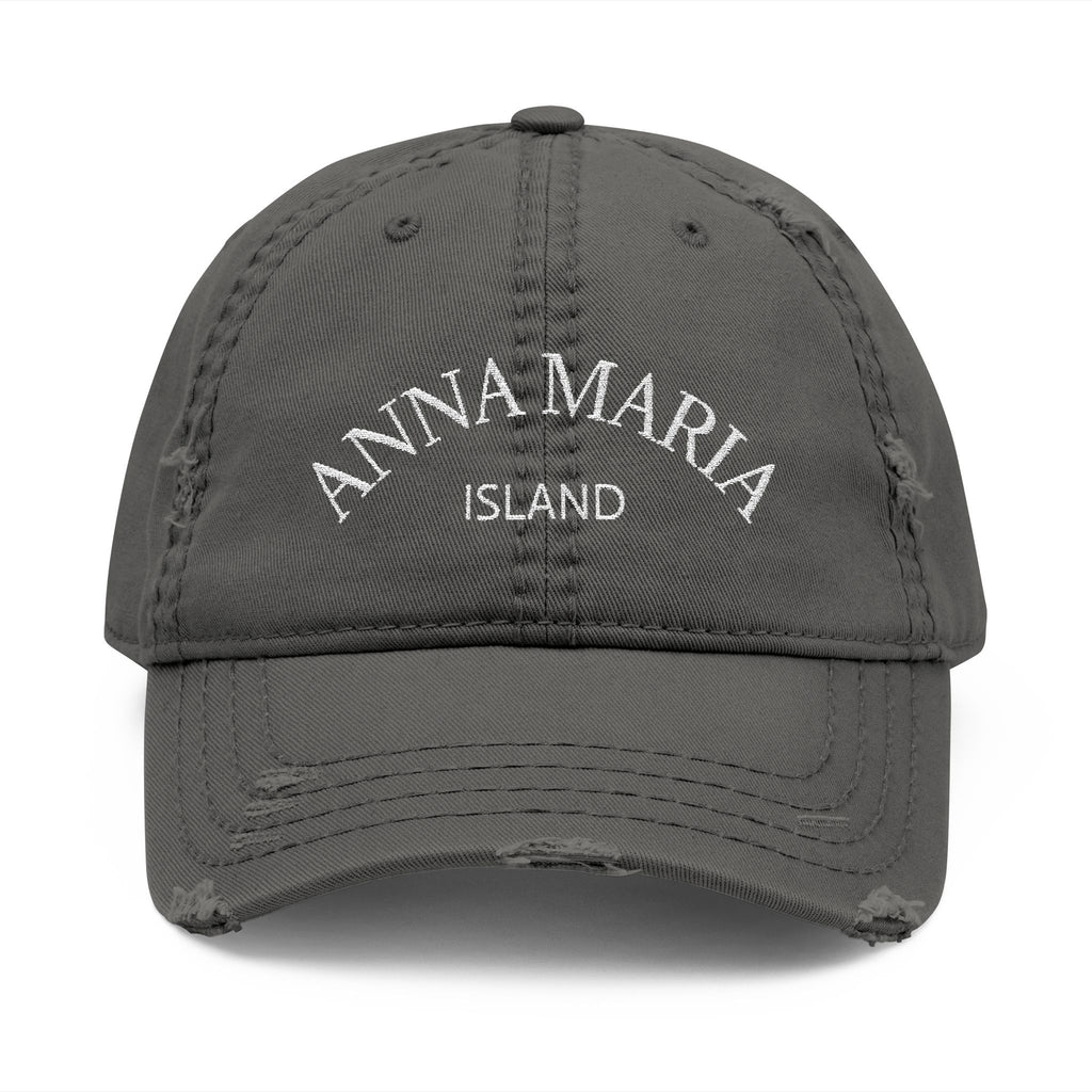 92 - Anna Maria Island Embroidered Distressed Dad Hat - Embroidered Vintage Beach Cap