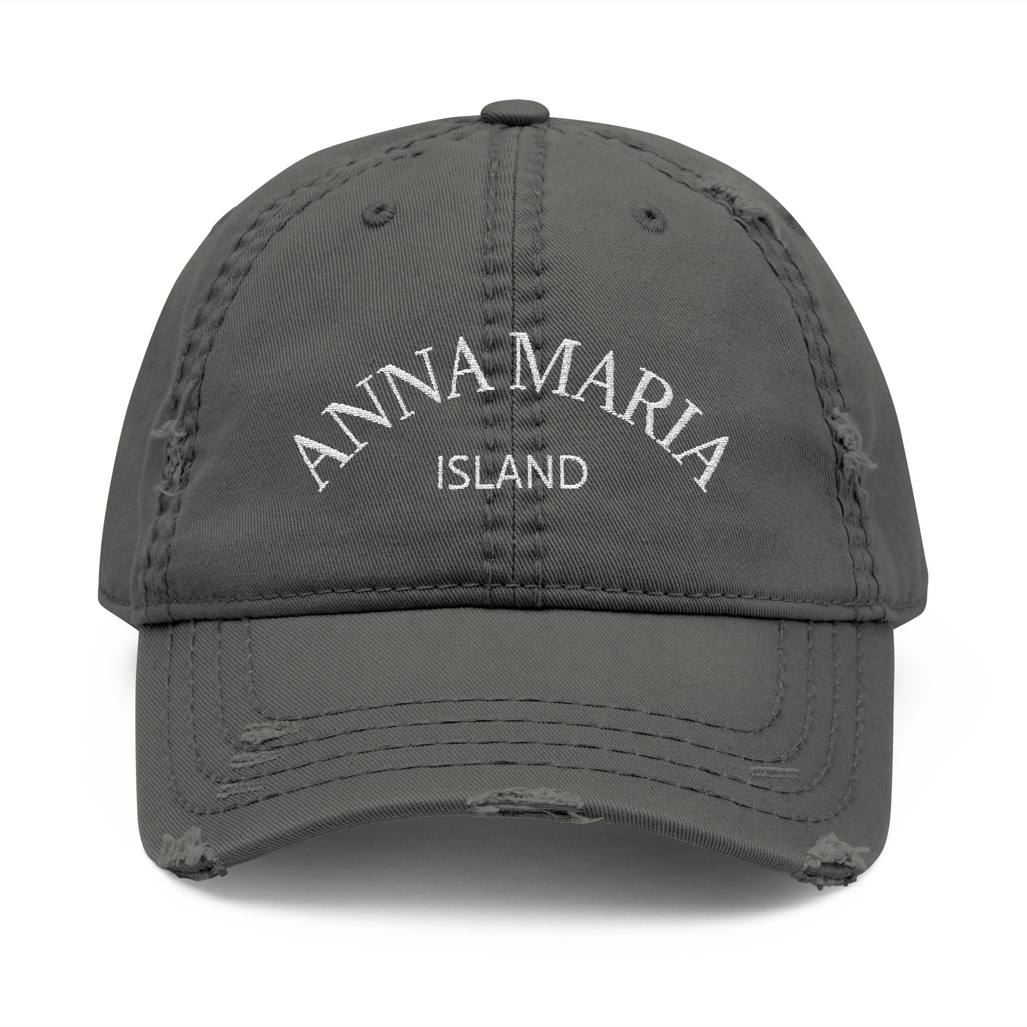 92 - Anna Maria Island Embroidered Distressed Dad Hat - Embroidered Vintage Beach Cap