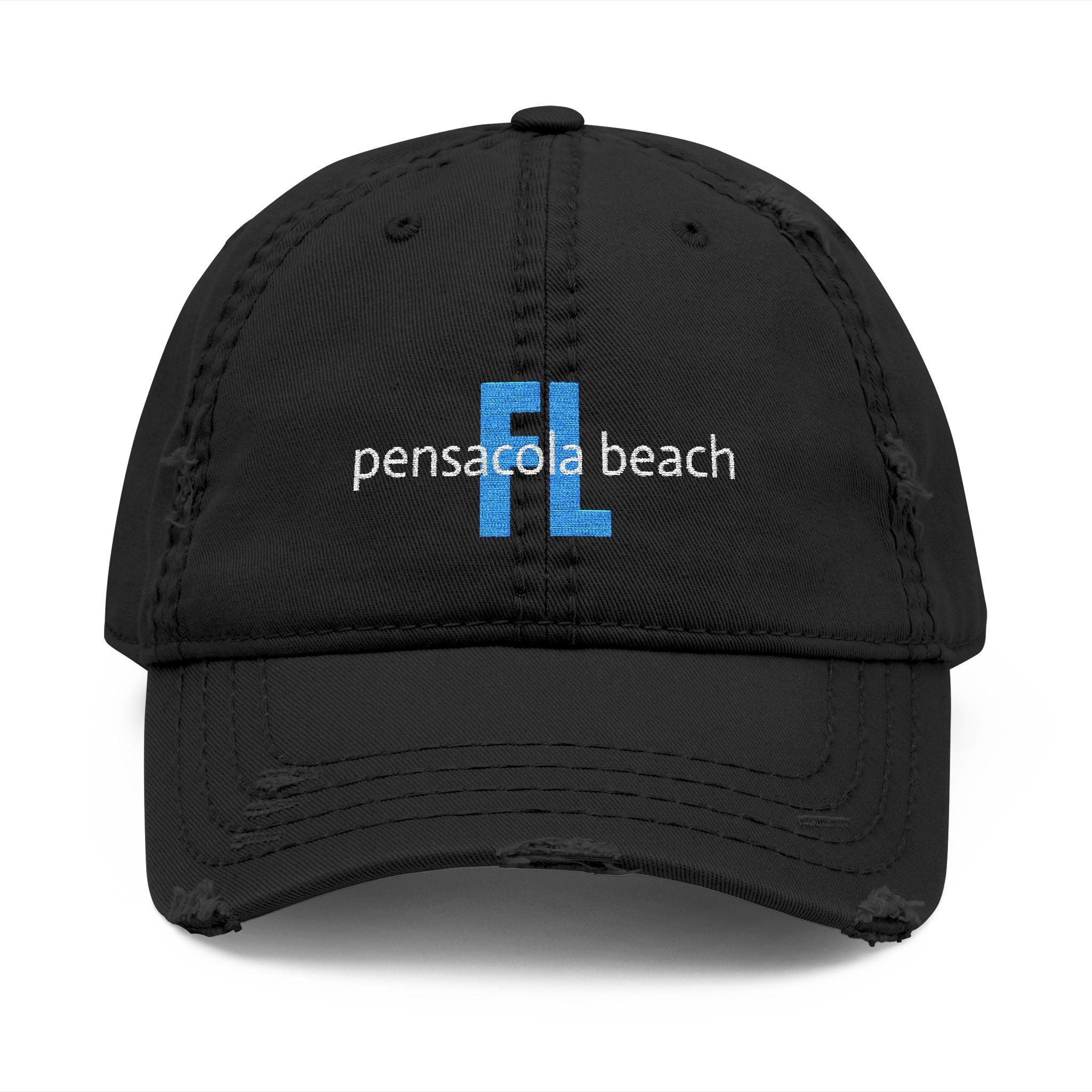 935 - Pensacola Beach Embroidered Distressed Dad Hat - Embroidered Vintage Beach Cap
