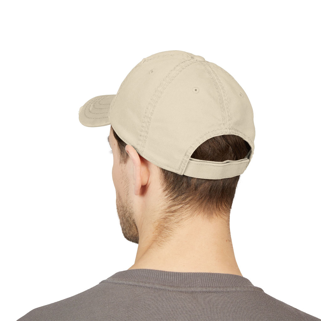 92 - Handprint Embroidered Distressed Dad Hat - Embroidered Vintage Beach Cap