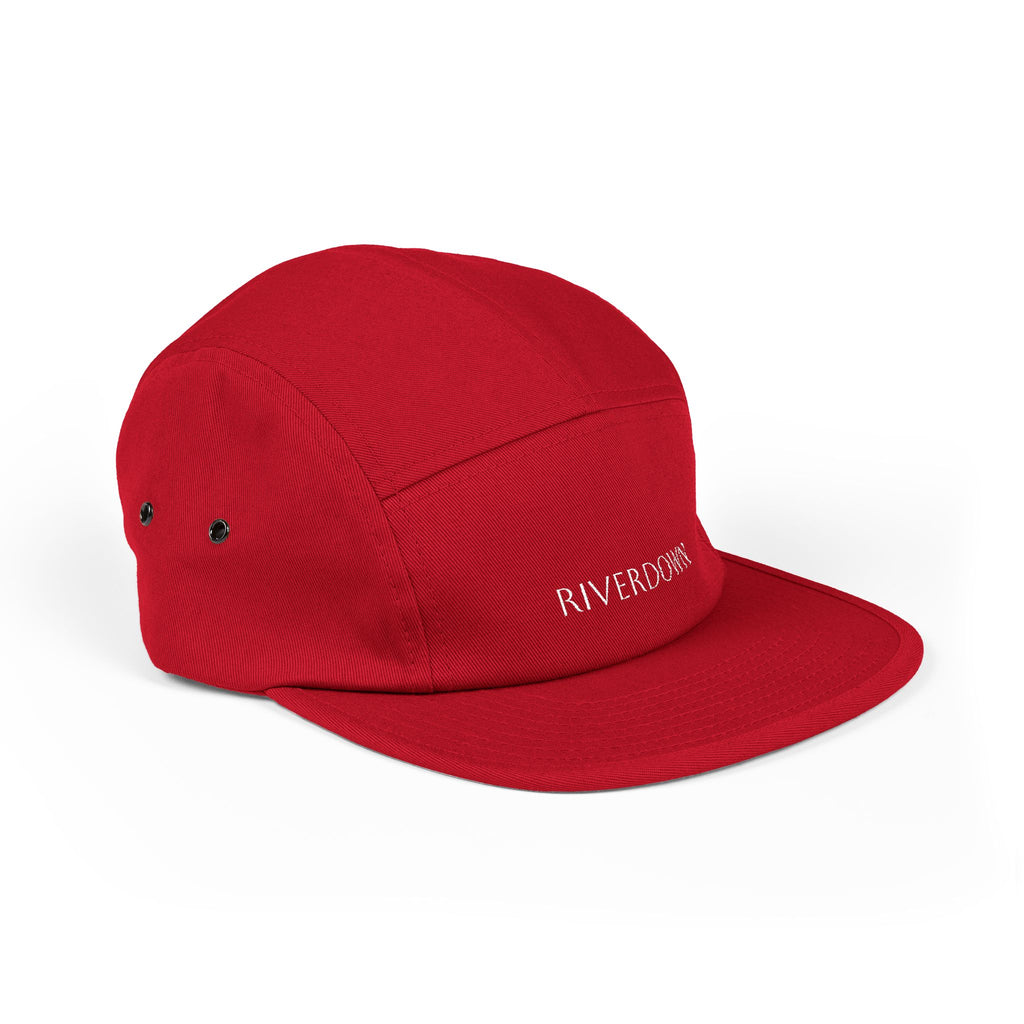 92 - Riverdown Embroidered 5-Panel Cap — Minimal Logo Hat for Everyday Wear