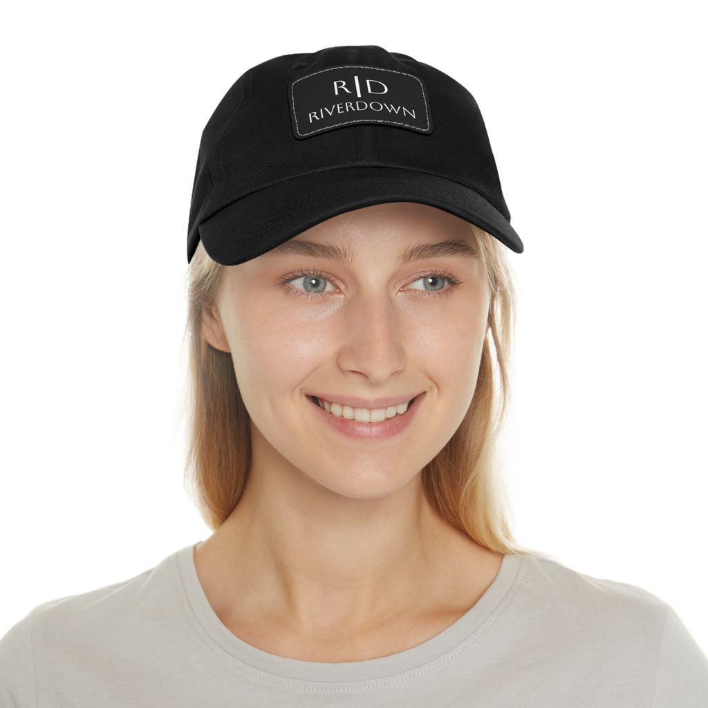 92 - Dad Hat with Leather Patch Multi Color (Rectangle)