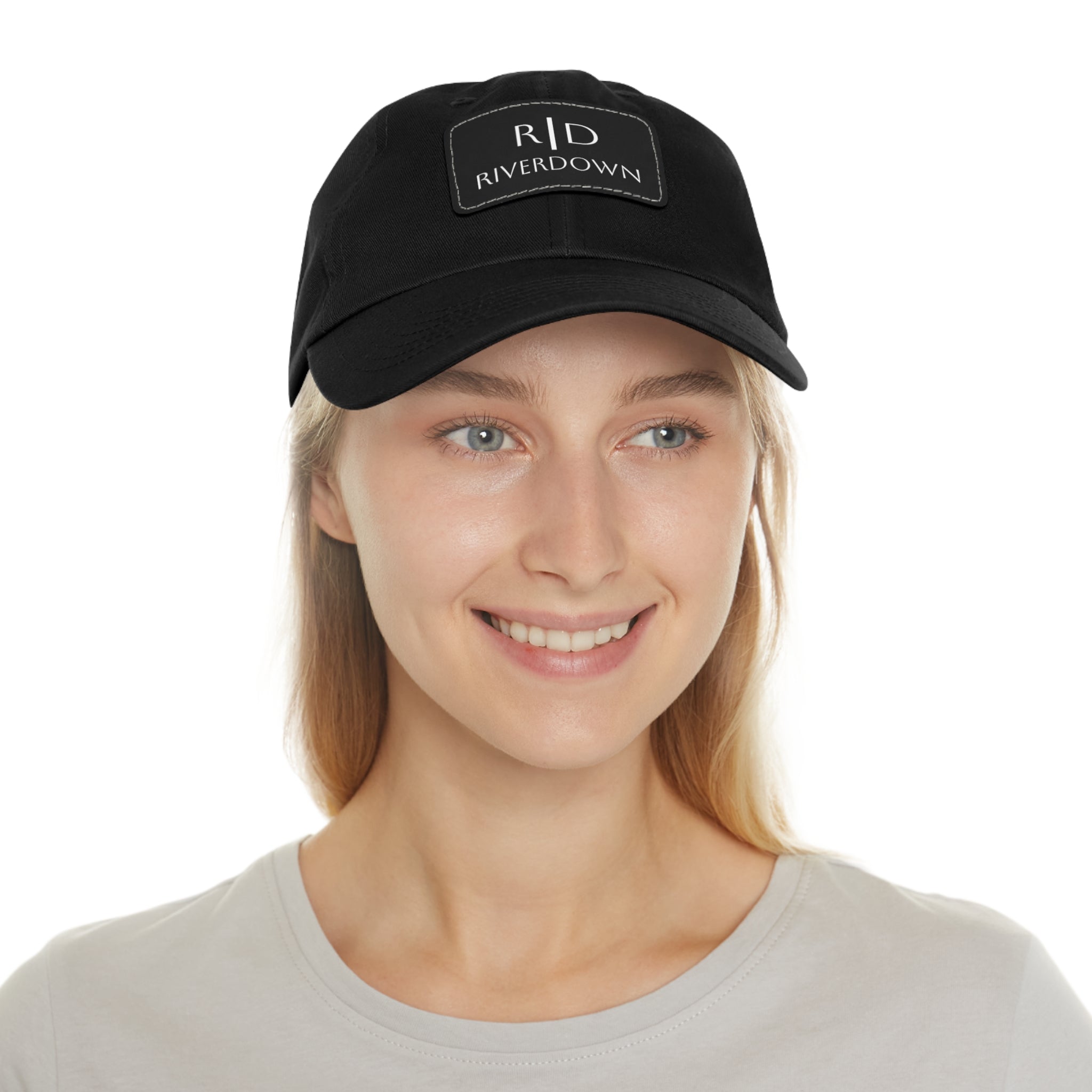 92 - Dad Hat with Leather Patch Multi Color (Rectangle)