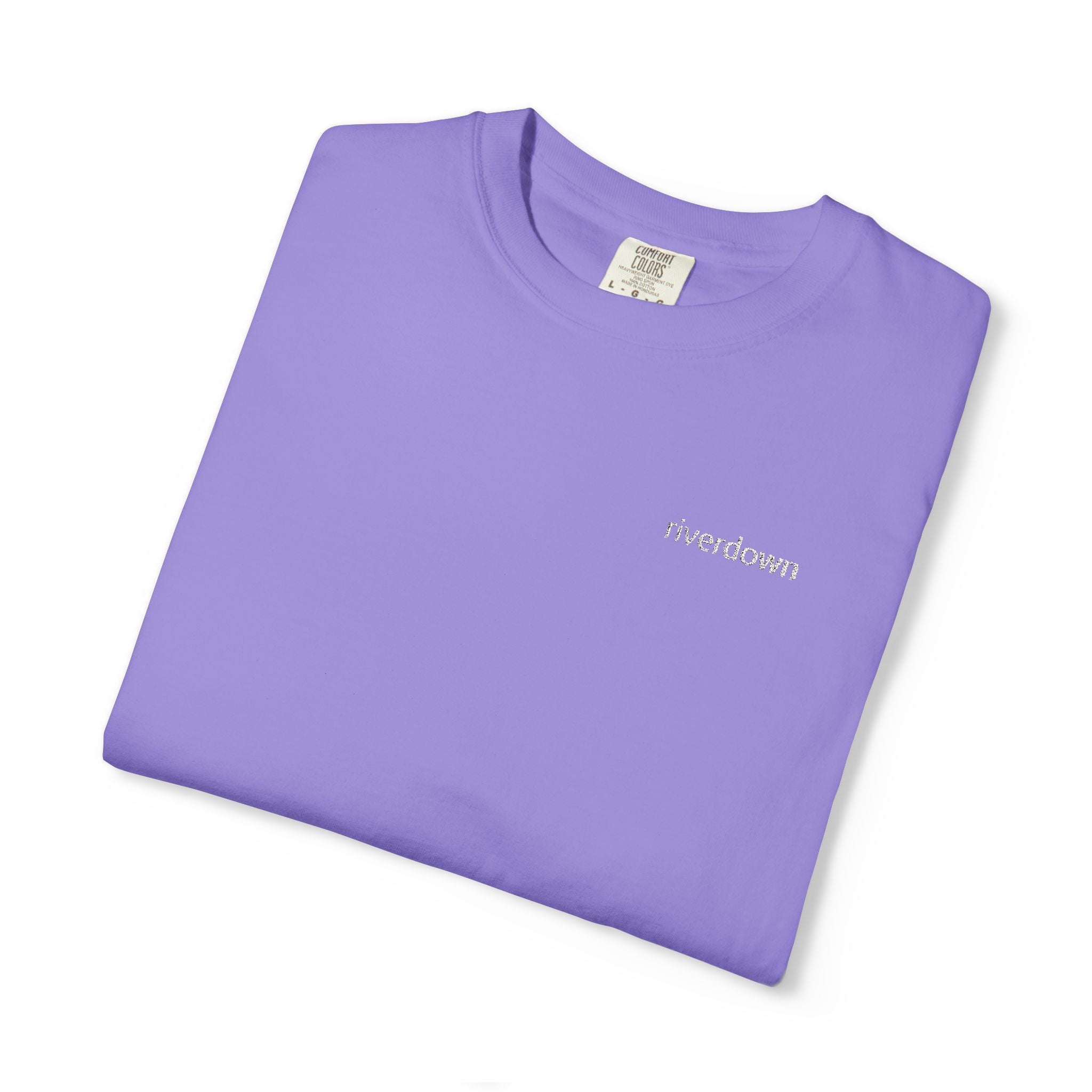 101 - Embroidered Riverdown T-Shirt — Soft Garment-Dyed Casual Tee