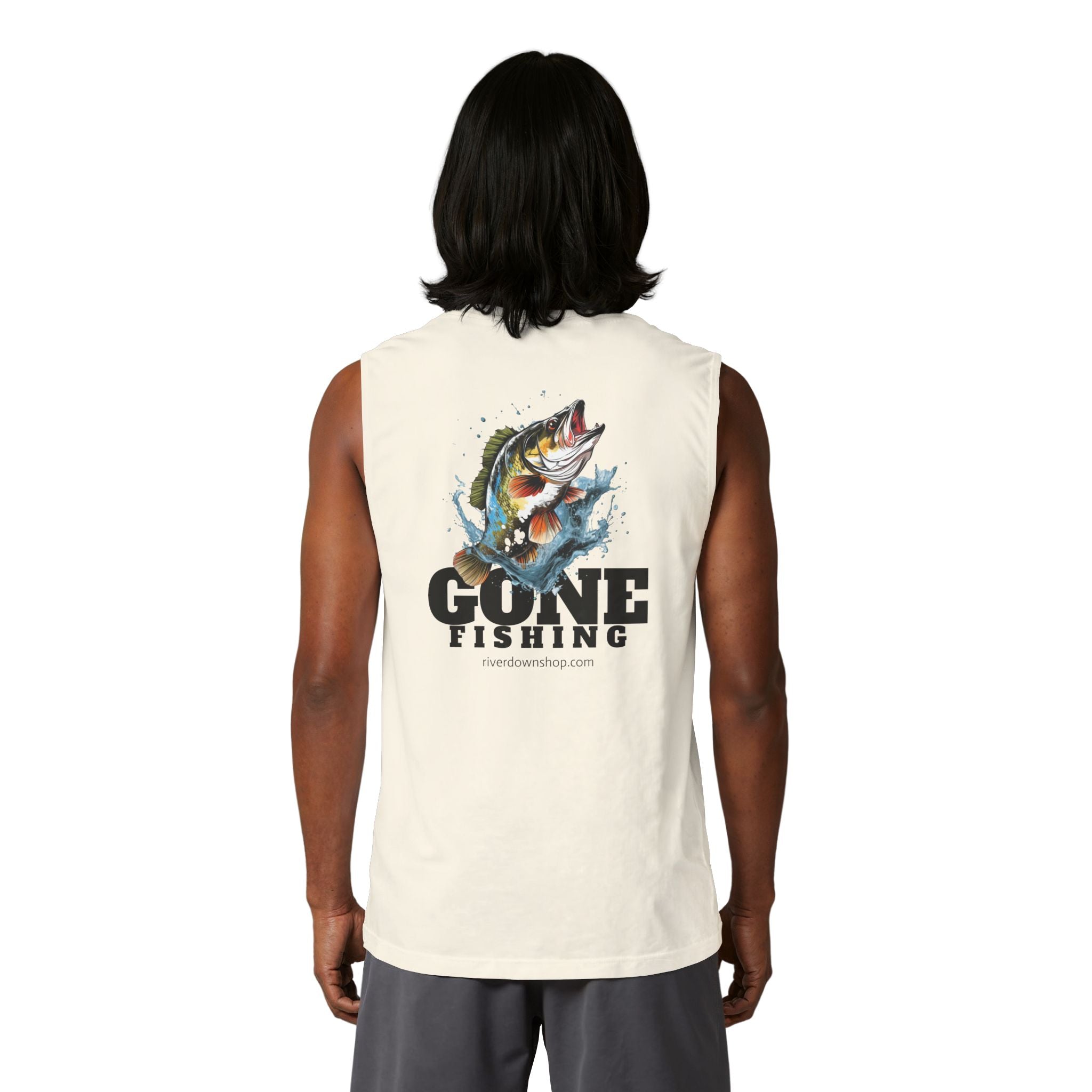 14 - Gone Fishing Muscle Tank — Retro Palm Court Summer Tank Top