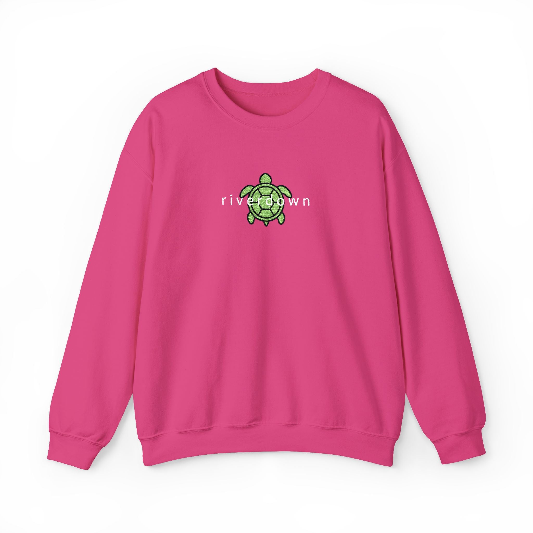 3 - Crewneck Embroidered Sea Turtle Sweatshirt —Anchor  'Riverdown' Anchor Logo Minimalist Nautical Pullover