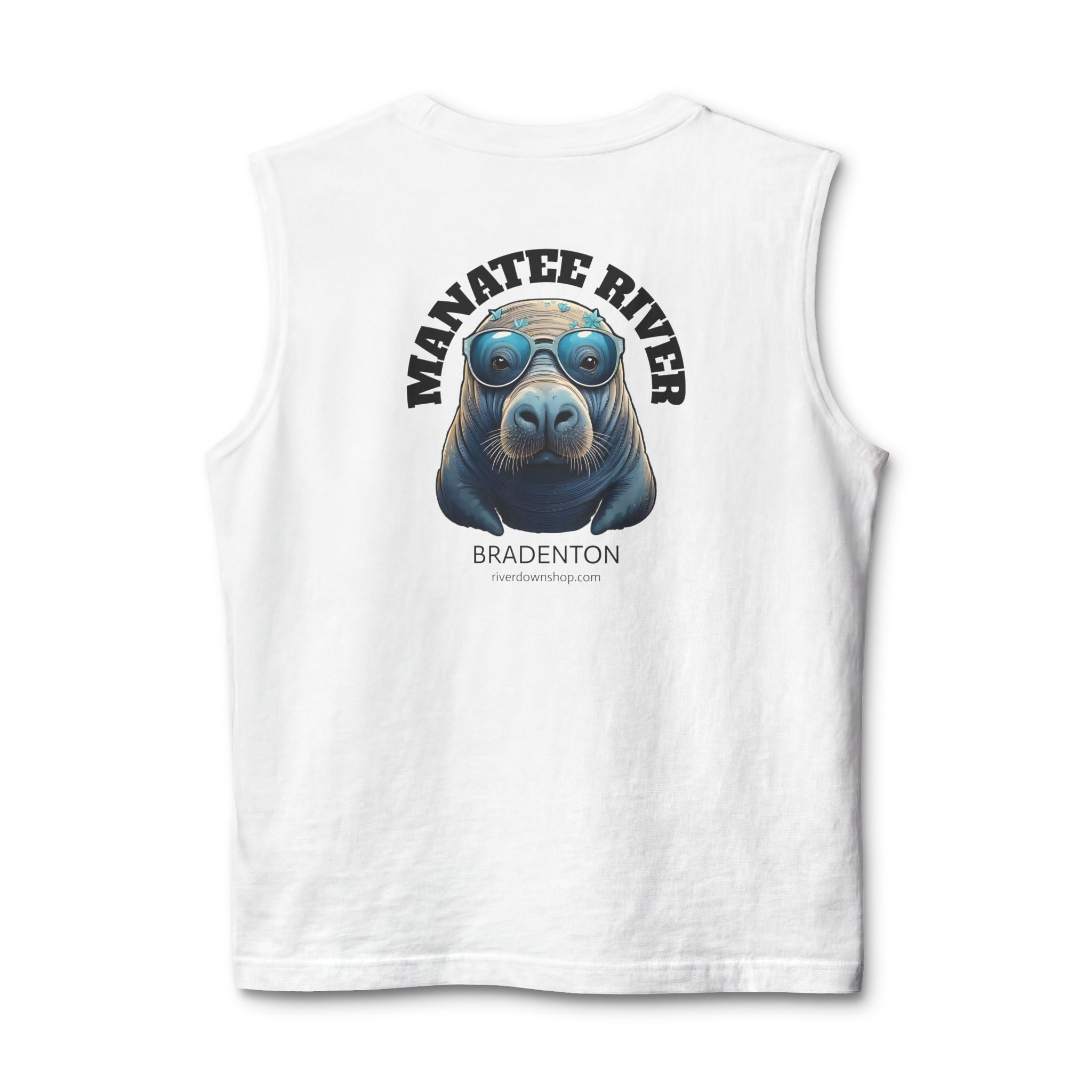 14 - Manatee Muscle Tank — Retro Palm Court Summer Tank Top