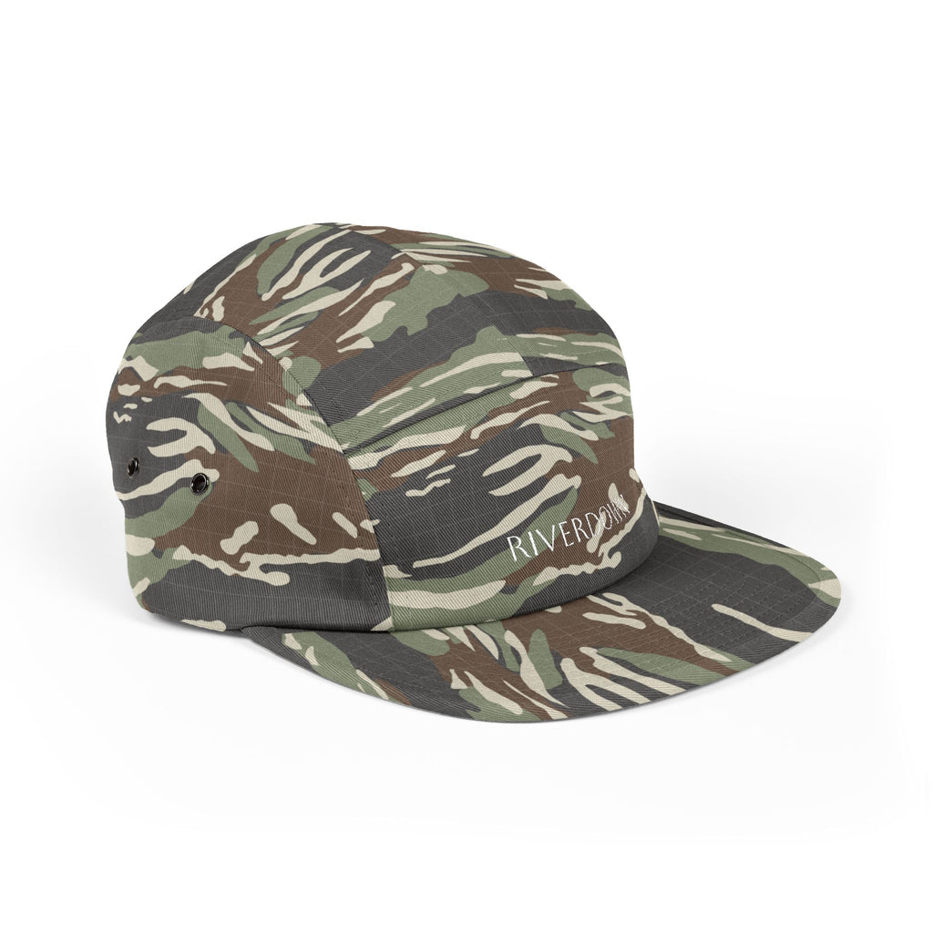 92 - Riverdown Embroidered 5-Panel Cap — Minimal Logo Hat for Everyday Wear