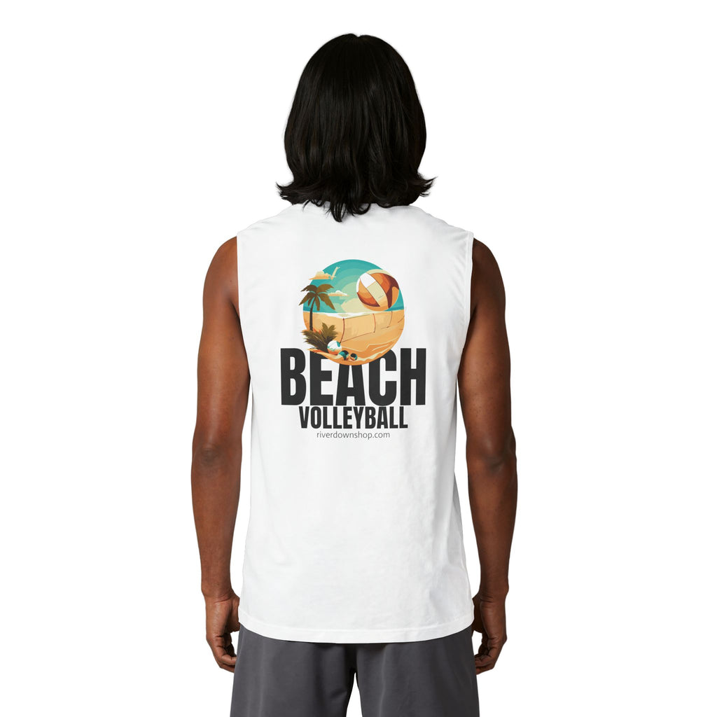 14 - Beach Volleyball Muscle Tank — Retro Palm Court Summer Tank Top