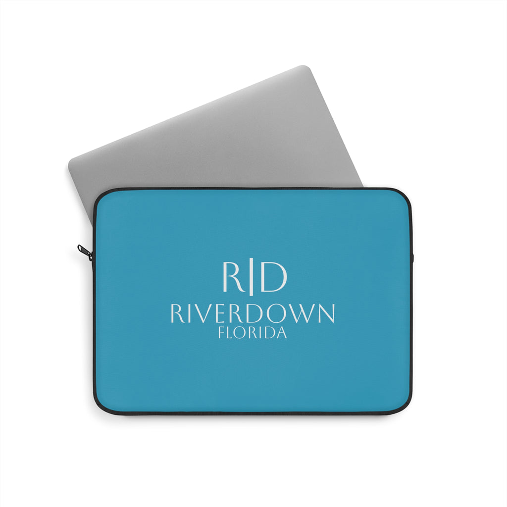 925 - Laptop Sleeve — Teal Monogram Tech Sleeve