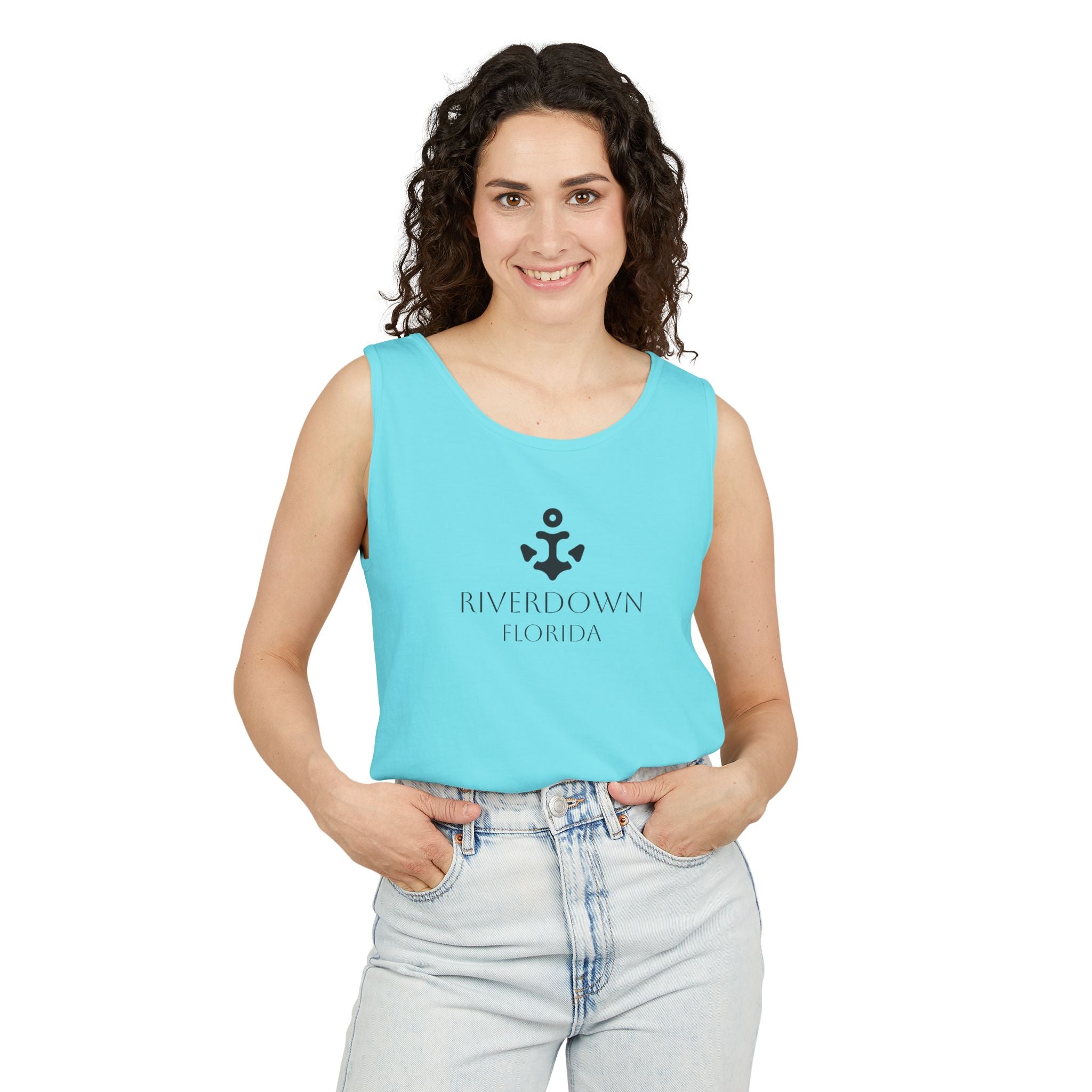 14 - Tank Top Multi Colors Coral Minimalist 'R|D' Monogram Tank Top — Lightweight Casual Summer Tee