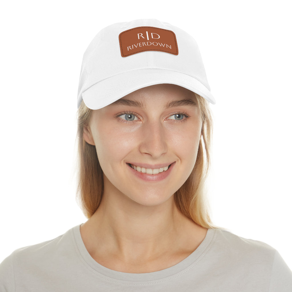 92 - Dad Hat with Leather Patch Multi Color (Rectangle)