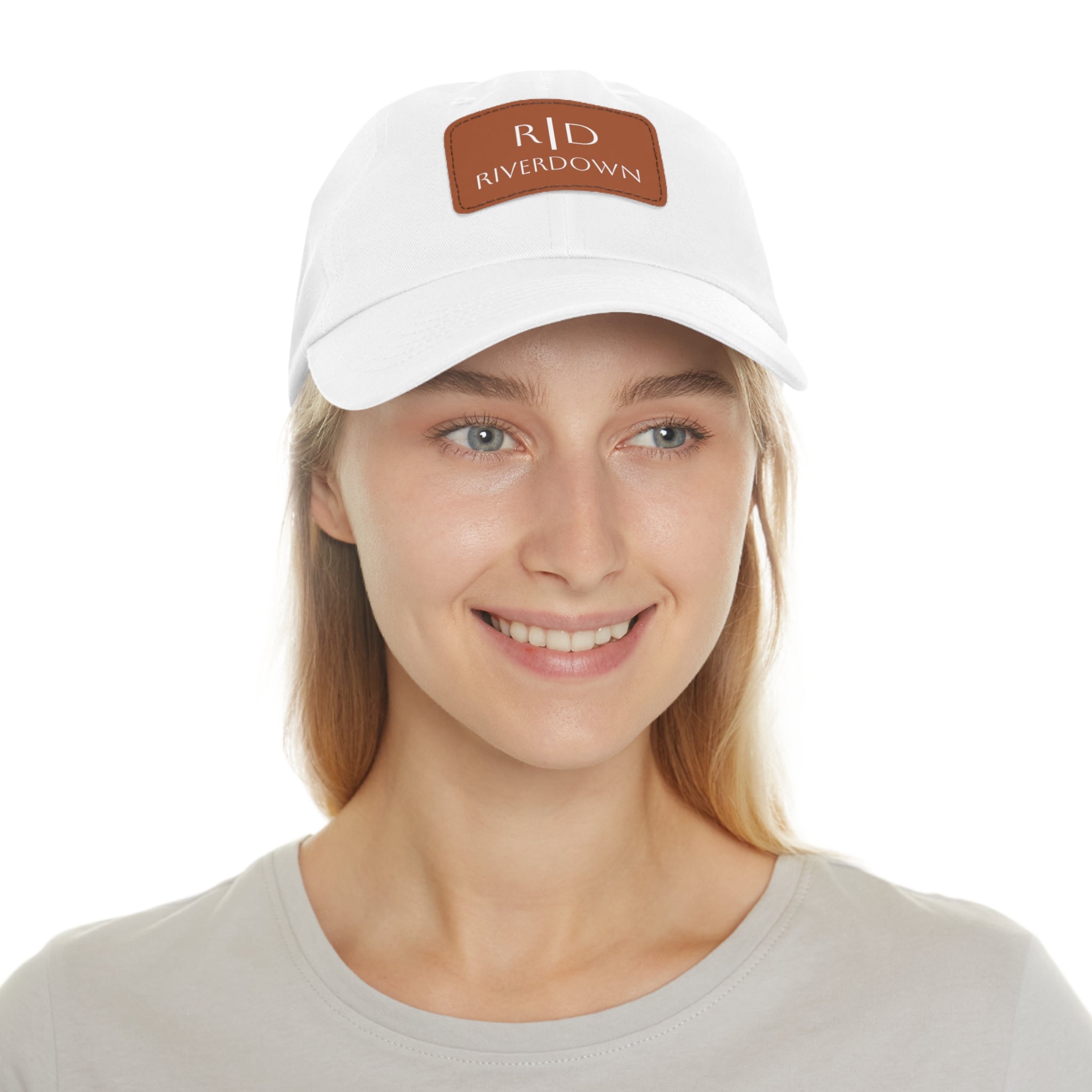 92 - Dad Hat with Leather Patch Multi Color (Rectangle)