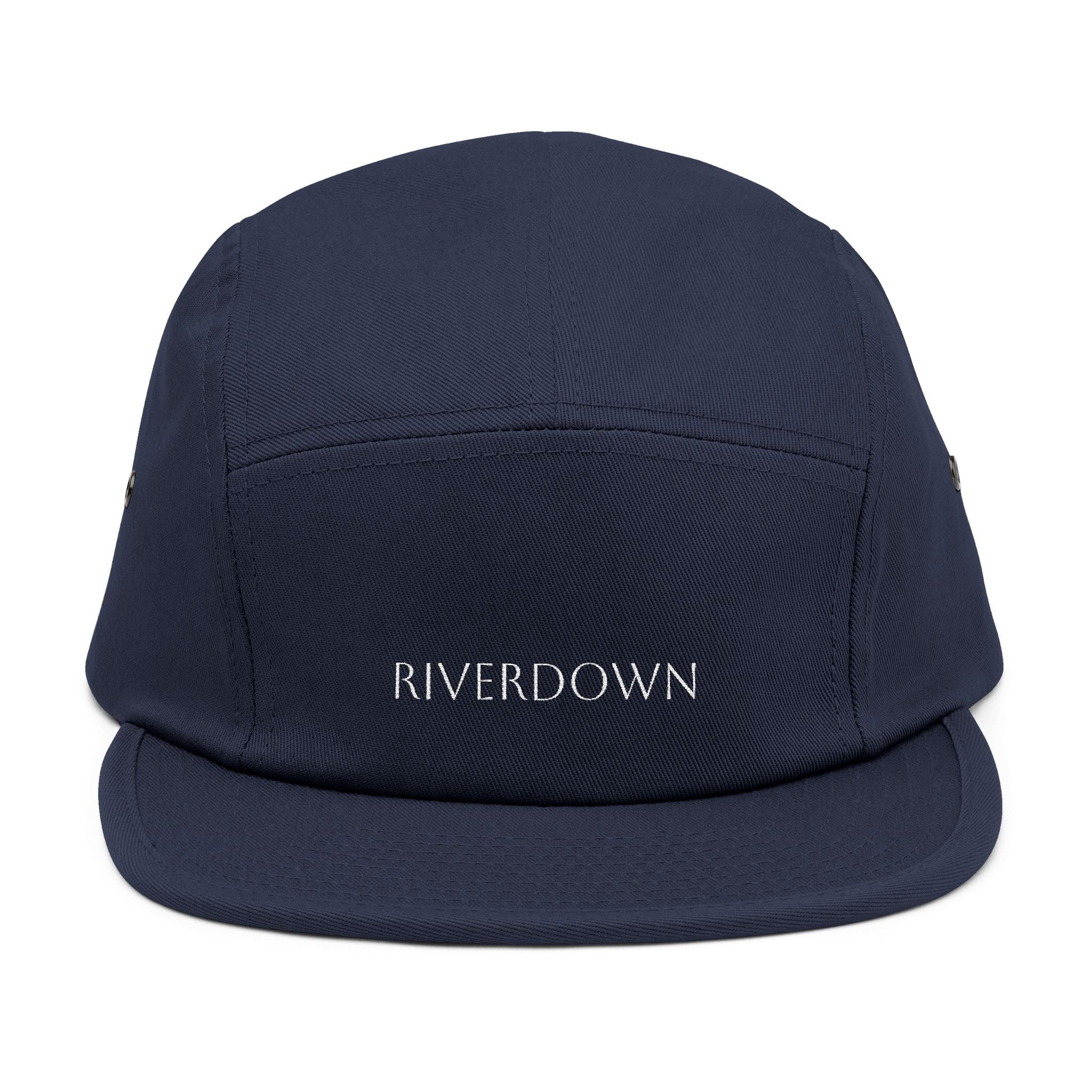 92 - Riverdown Embroidered 5-Panel Cap — Minimal Logo Hat for Everyday Wear
