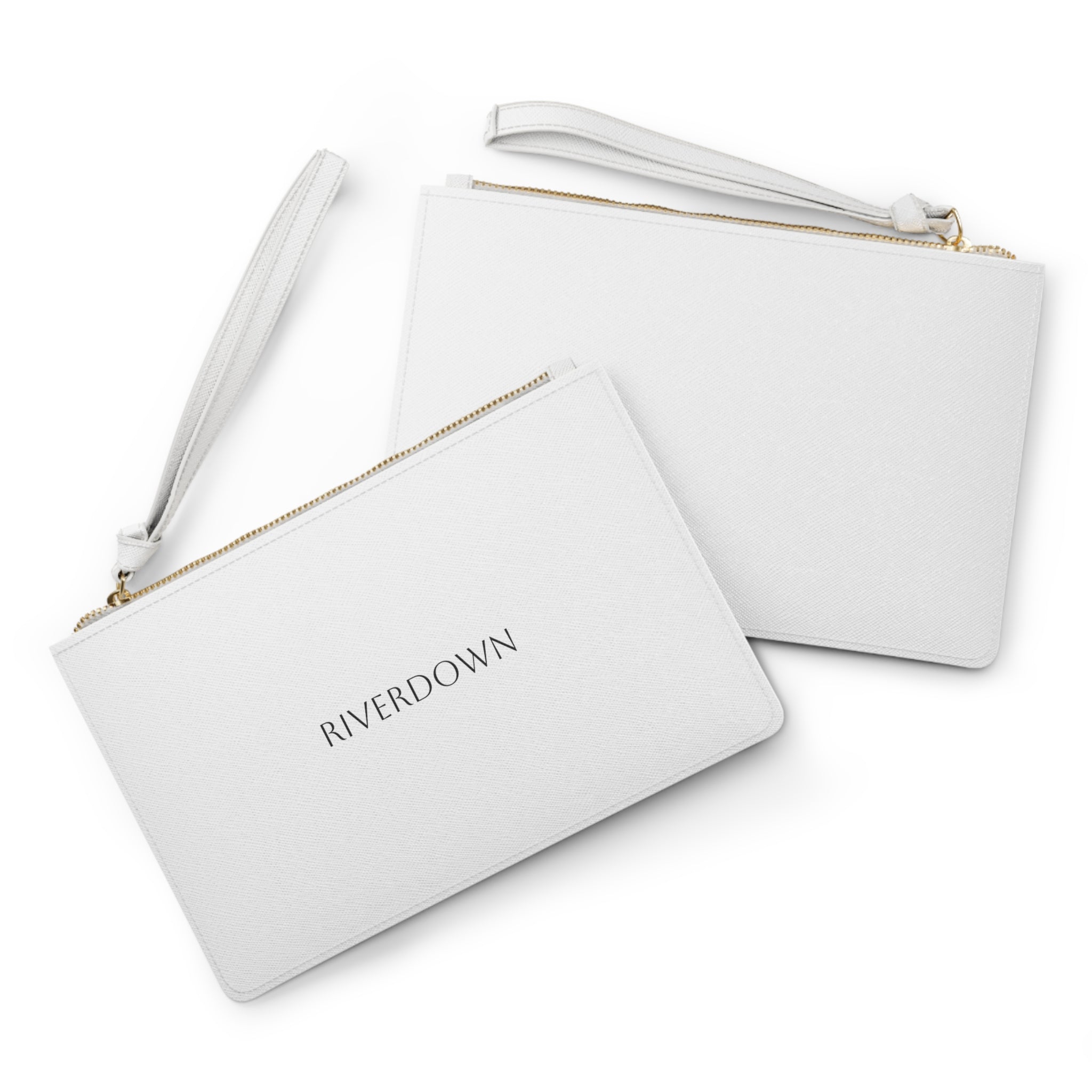 926 - Riverdown Minimalist Leather Clutch Bag — Elegant White Wristlet