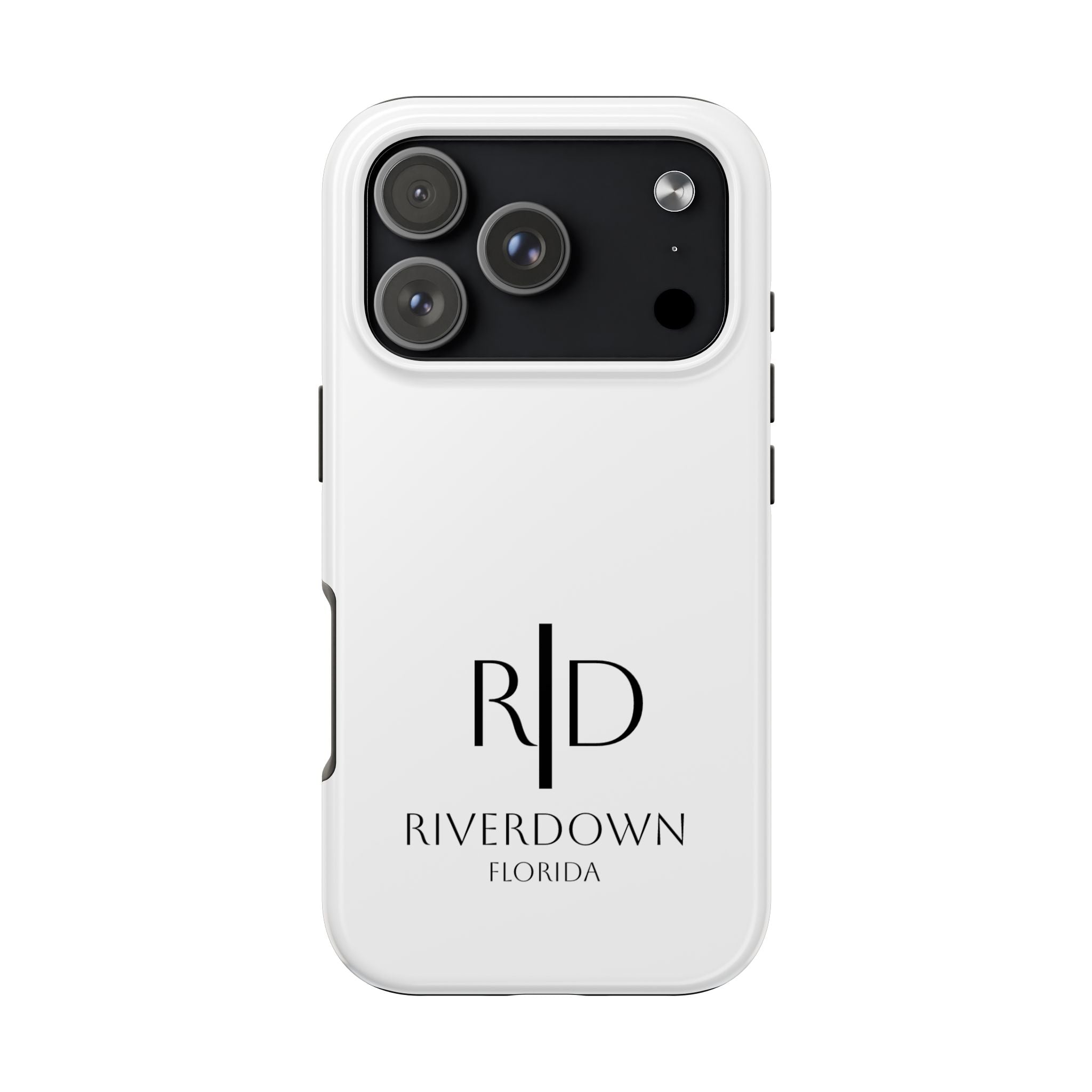 924 - Phone Case White Cap — Durable Protective Phone Cover with Monogram Logo