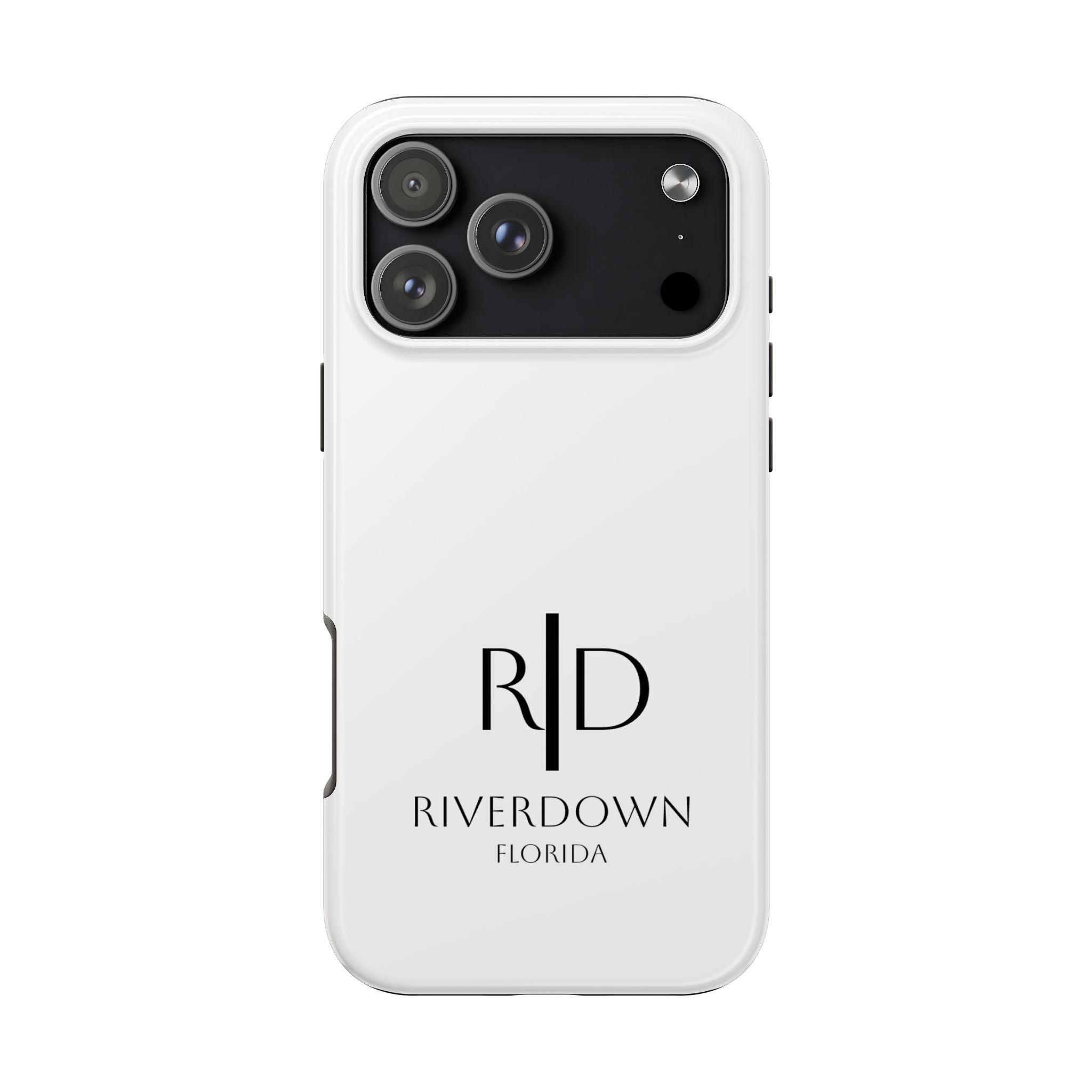 924 - Phone Case White Cap — Durable Protective Phone Cover with Monogram Logo