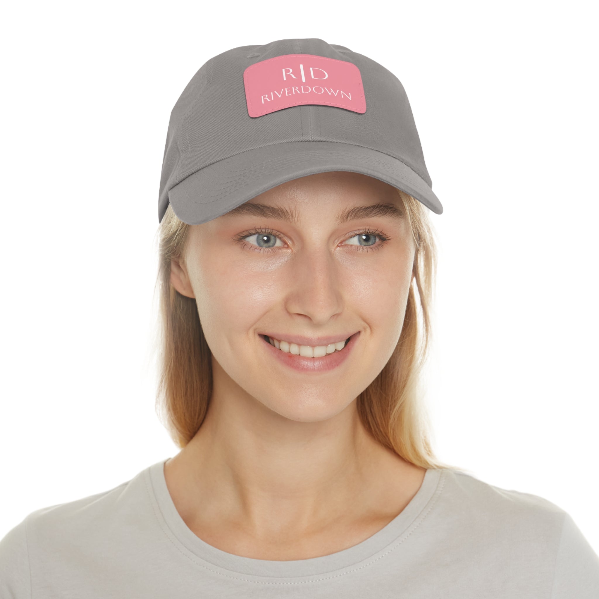 92 - Dad Hat with Leather Patch Multi Color (Rectangle)