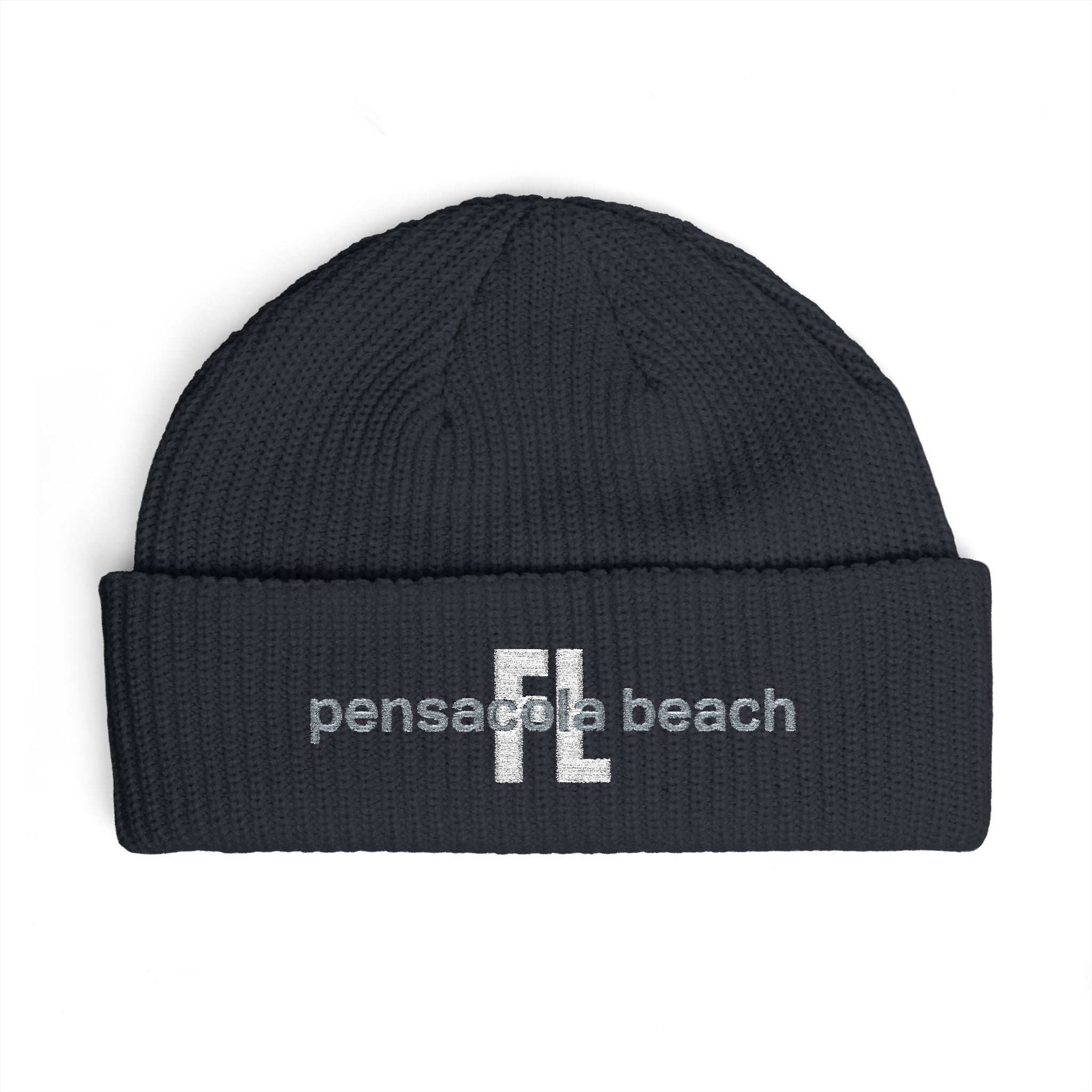 935 - Pensacola Beach Cuff Beanie Embroidered Streetwear Knit Cap