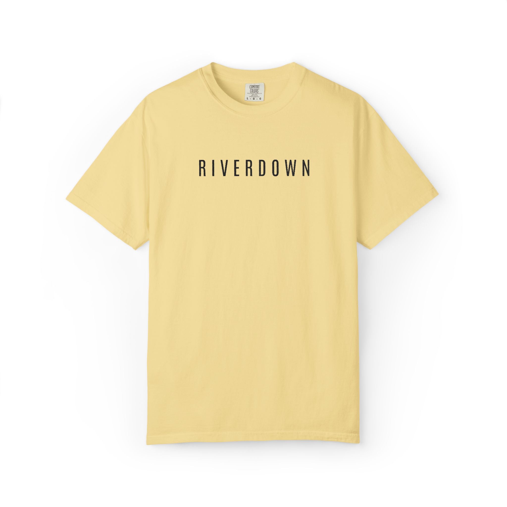102 - Embroidered RIVERDOWN T-Shirt — Soft Garment-Dyed Casual Tee