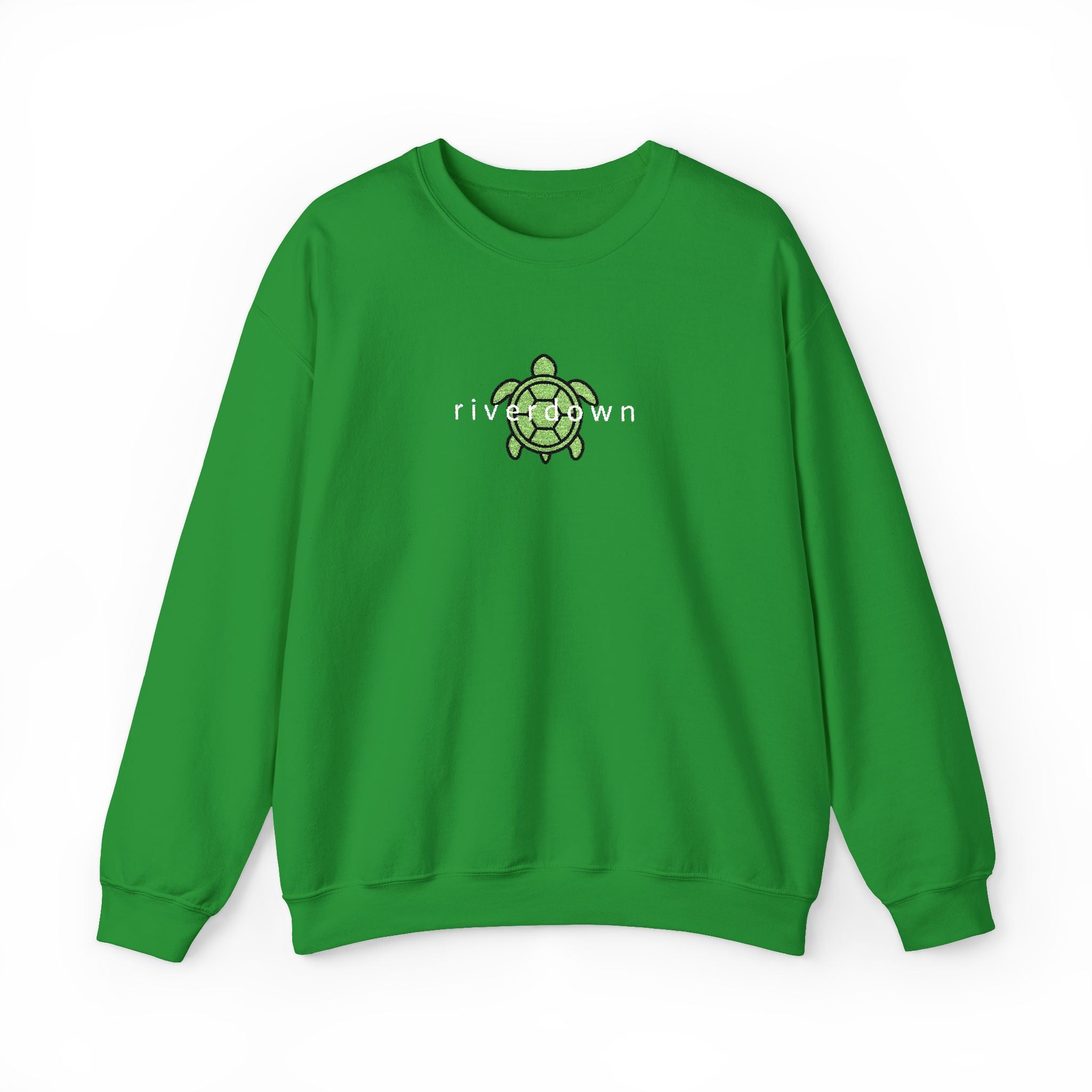 3 - Crewneck Embroidered Sea Turtle Sweatshirt —Anchor  'Riverdown' Anchor Logo Minimalist Nautical Pullover