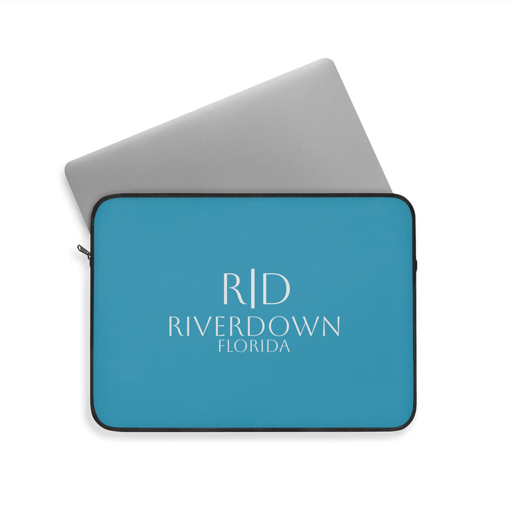 925 - Laptop Sleeve — Teal Monogram Tech Sleeve