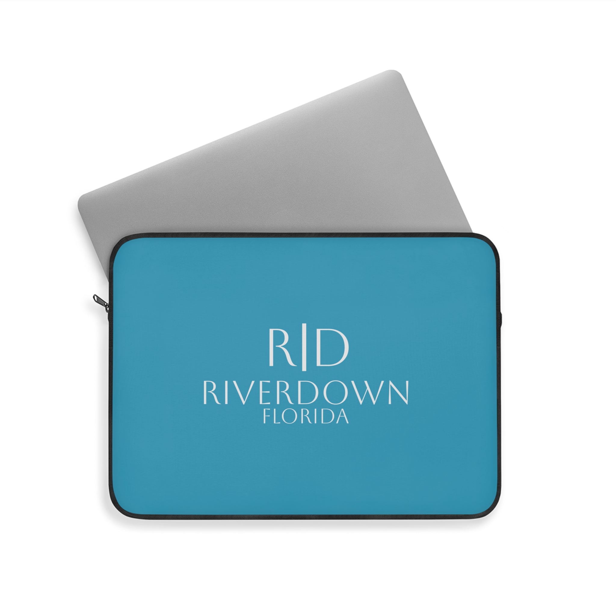 925 - Laptop Sleeve — Teal Monogram Tech Sleeve