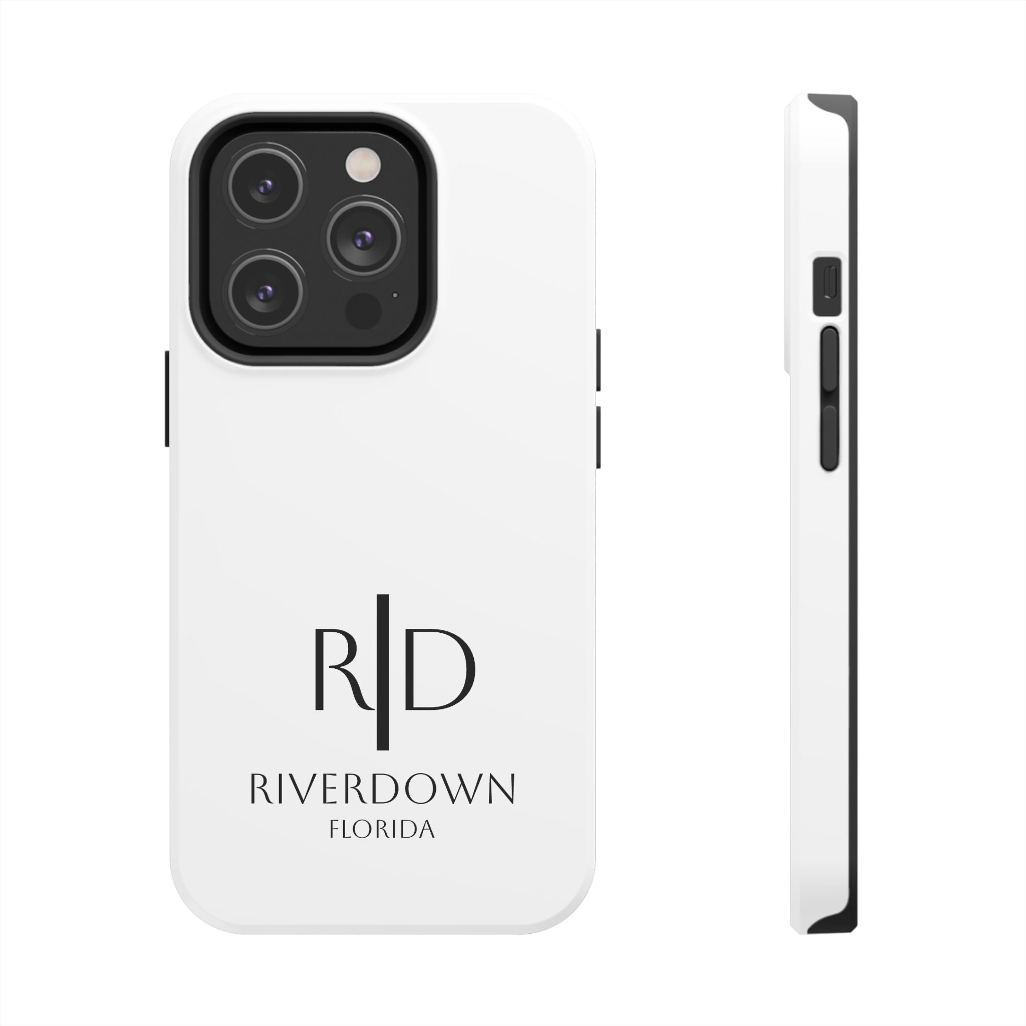 924 - Phone Case White Cap — Durable Protective Phone Cover with Monogram Logo
