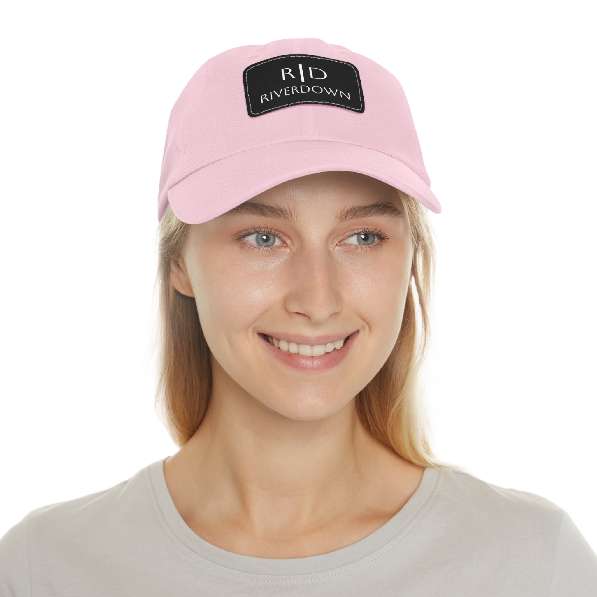 92 - Dad Hat with Leather Patch Multi Color (Rectangle)