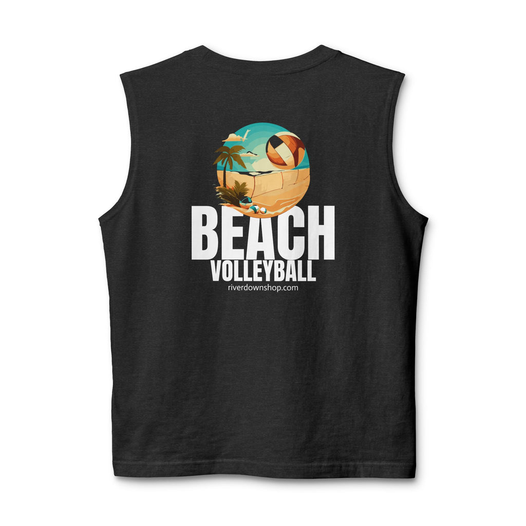 14 - Beach Volleyball Muscle Tank — Retro Palm Court Summer Tank Top