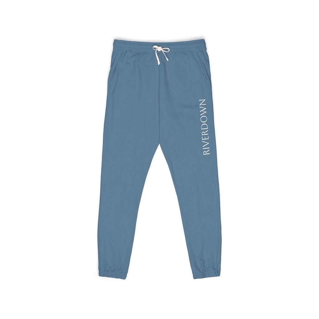 6 - Pants Sweats Vertical Script Multi Colors Joggers — Cozy Garment-Dyed Fleece Sweatpants with Side Text