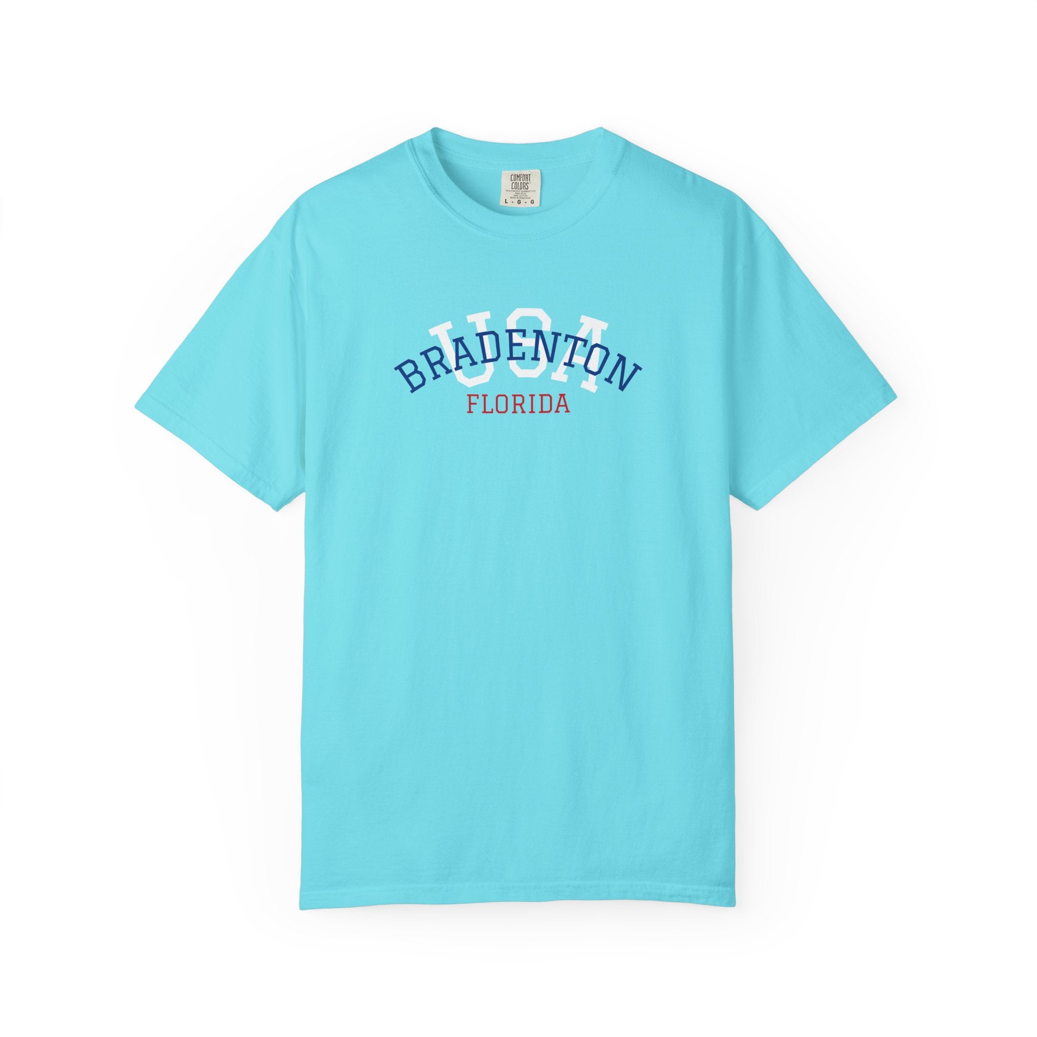 10 - Tee Multi Colors Bradenton USA Flag -  Minimalist Initials T-Shirt