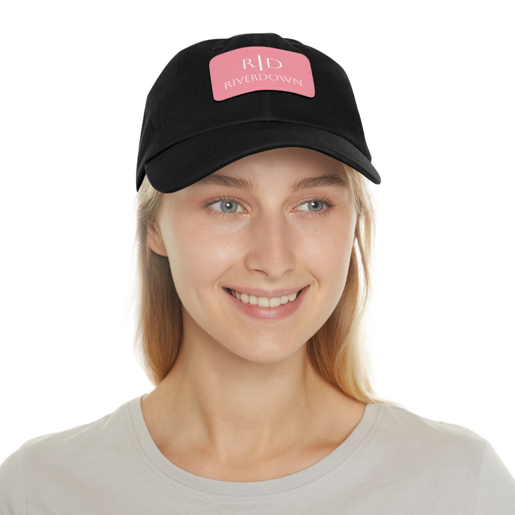 92 - Dad Hat with Leather Patch Multi Color (Rectangle)