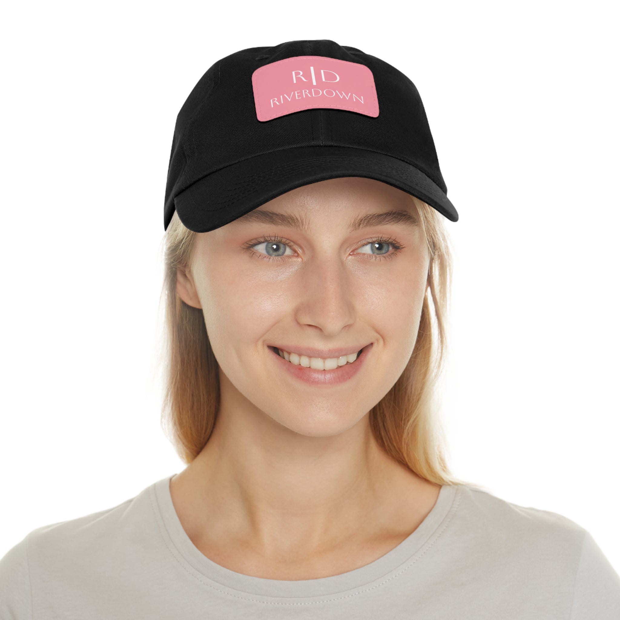 92 - Dad Hat with Leather Patch Multi Color (Rectangle)