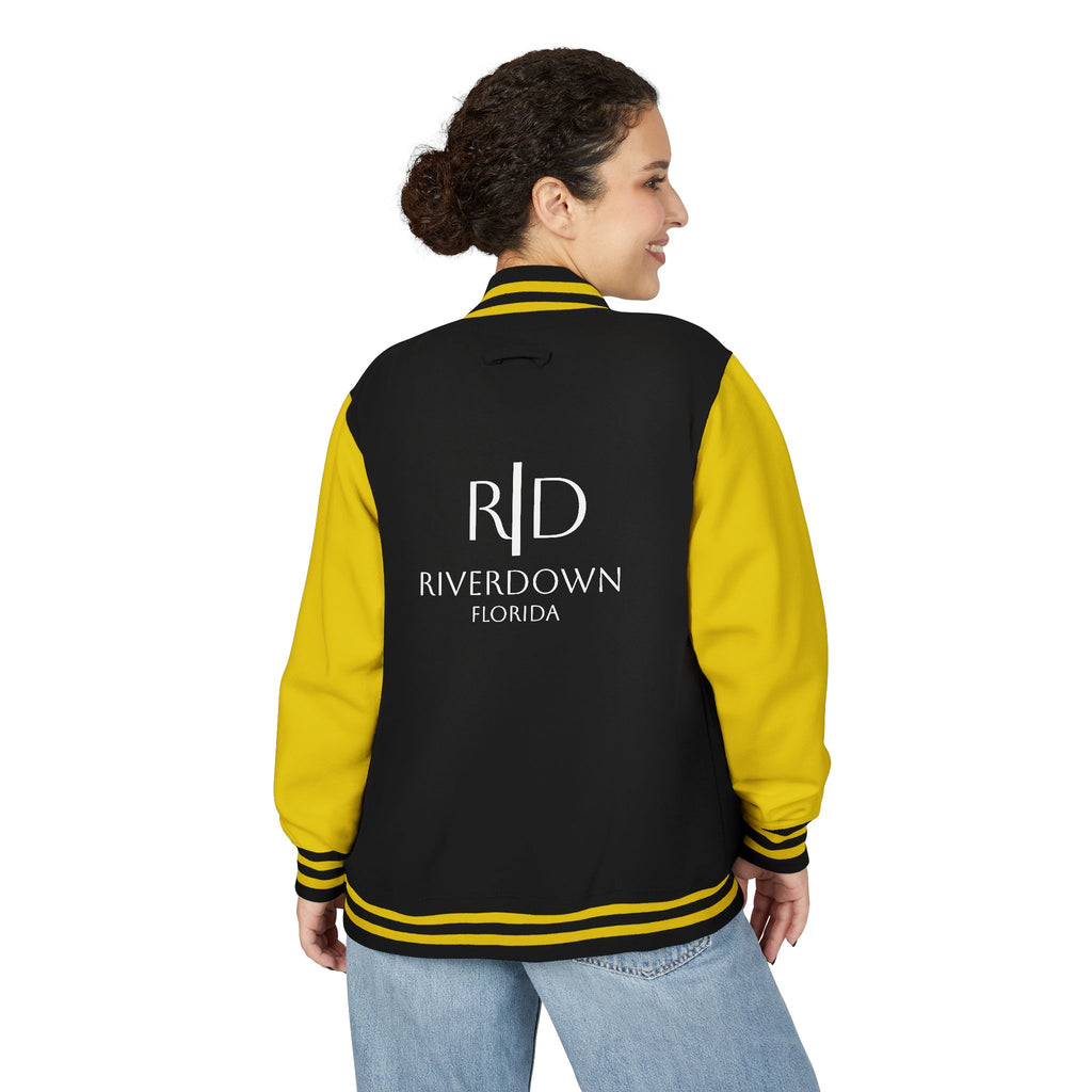 52 - Jacket Letterman - Classic Black & White Varsity Style with 'R|D' Chest Logo