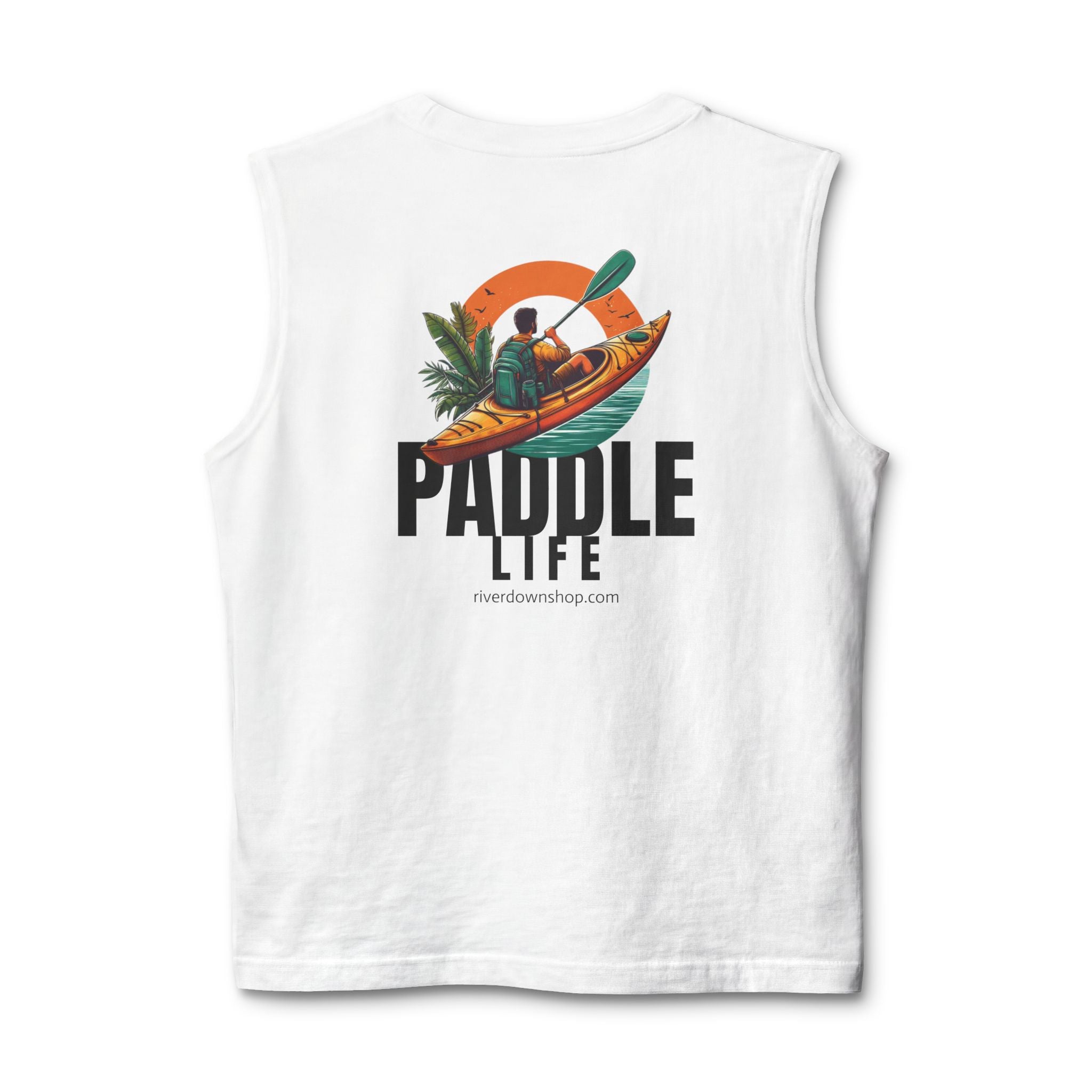 14 - Paddle Life Muscle Tank — Retro Palm Court Summer Tank Top