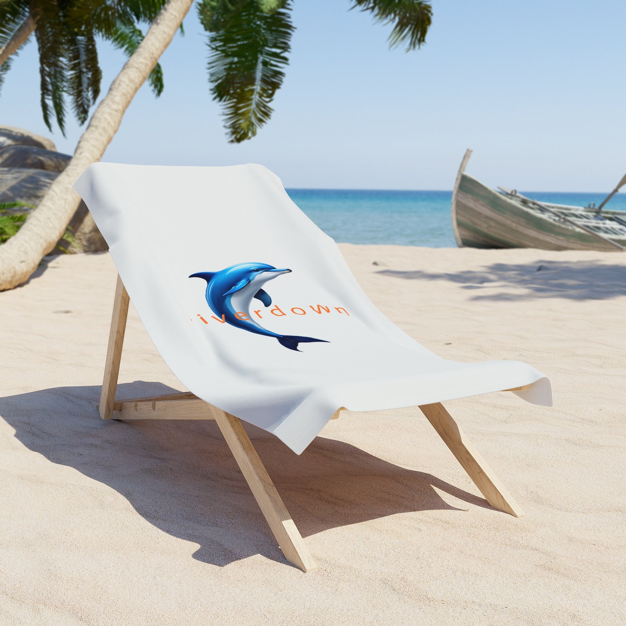 912 - Beach Towel Riverdown — Minimal Logo Cotton Beach Towel