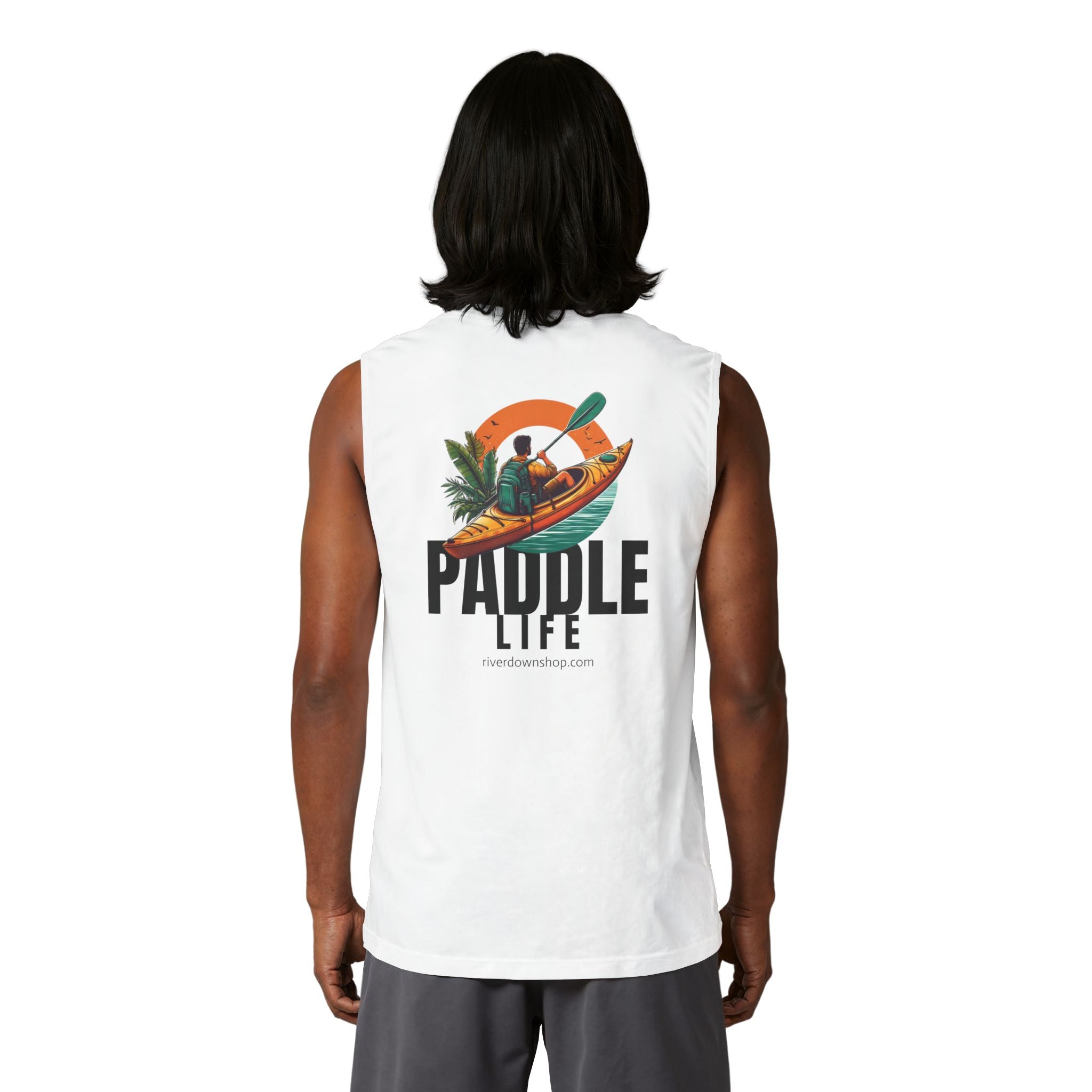 14 - Paddle Life Muscle Tank — Retro Palm Court Summer Tank Top